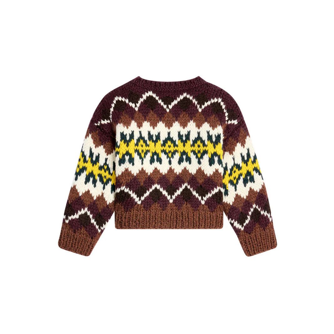 Celine CELINE $2600 Brown/Ecru/Yellow Wool Sweater New & Authentic Size M / US 6-8 / IT 42-44 - 2 Thumbnail