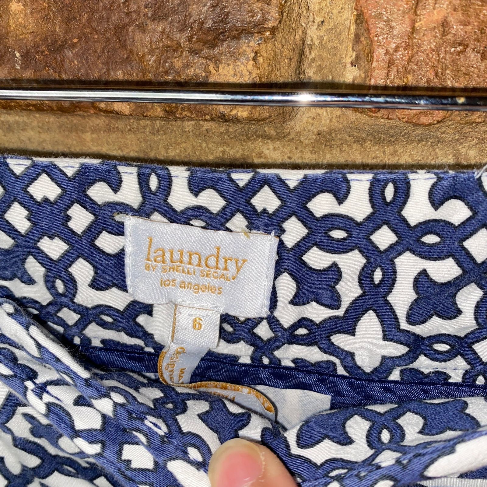 Laundry by Shelli Segal Laundry by Shelli Segal Blue White Slim Fit Cropped Pants 6 Size 28" / US 6 / IT 42 - 6 Thumbnail