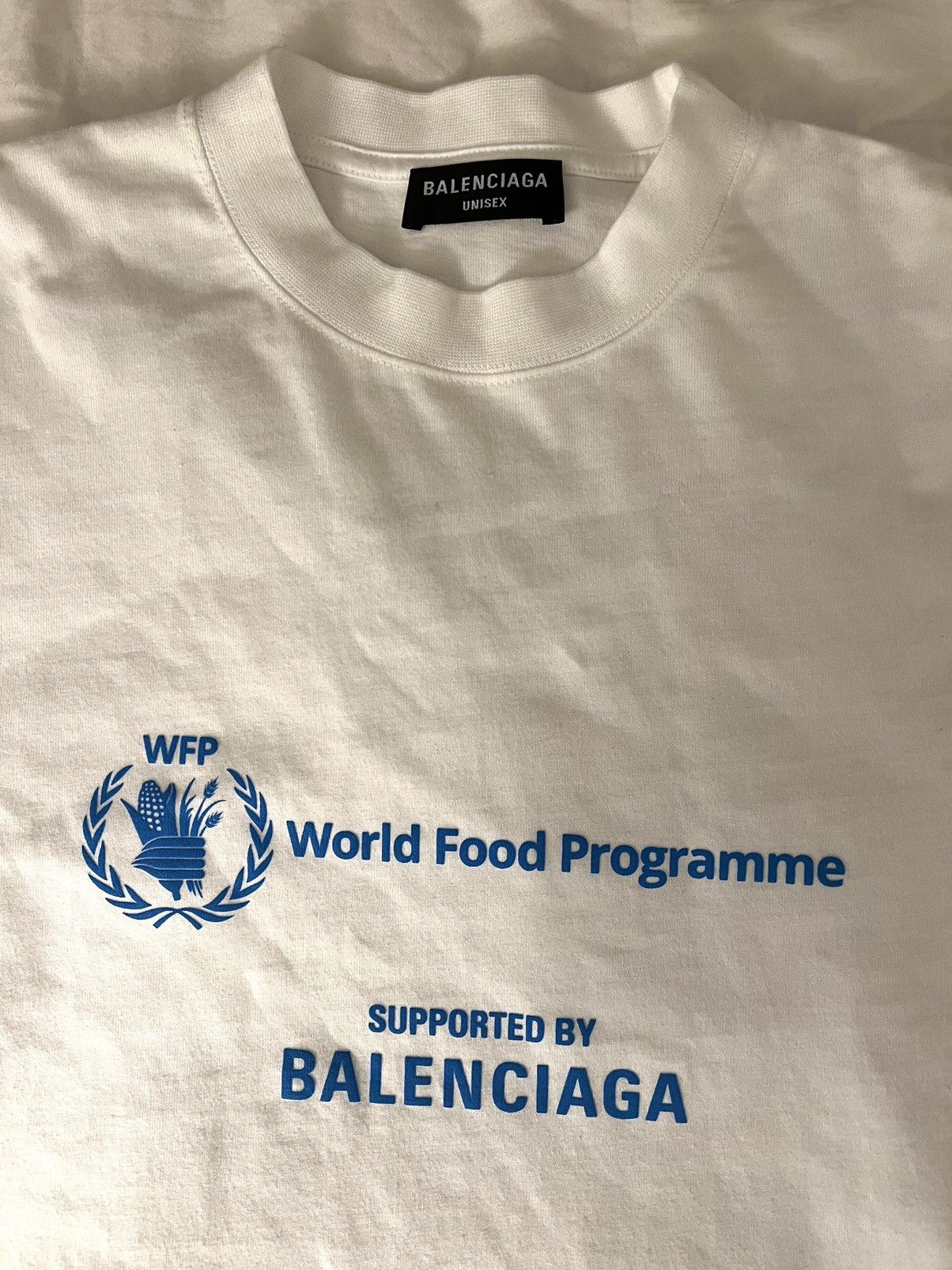 image of Balenciaga Wfp T-Shirt Medium Fit In White, Men's (Size XS)