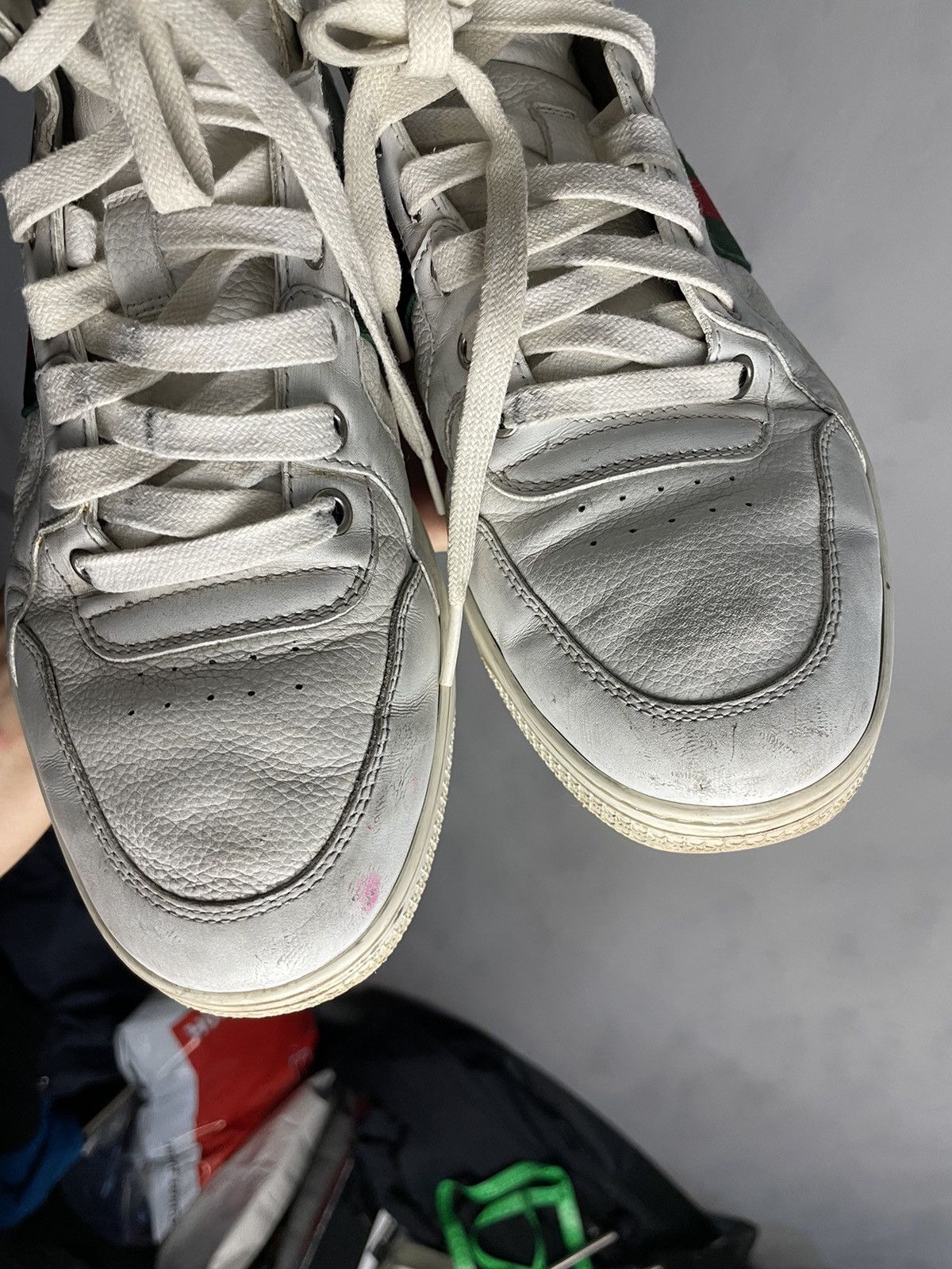 Gucci Gucci High Top Leather Sneaker Shoes Size US 7.5 / EU 40-41 - 3 Thumbnail