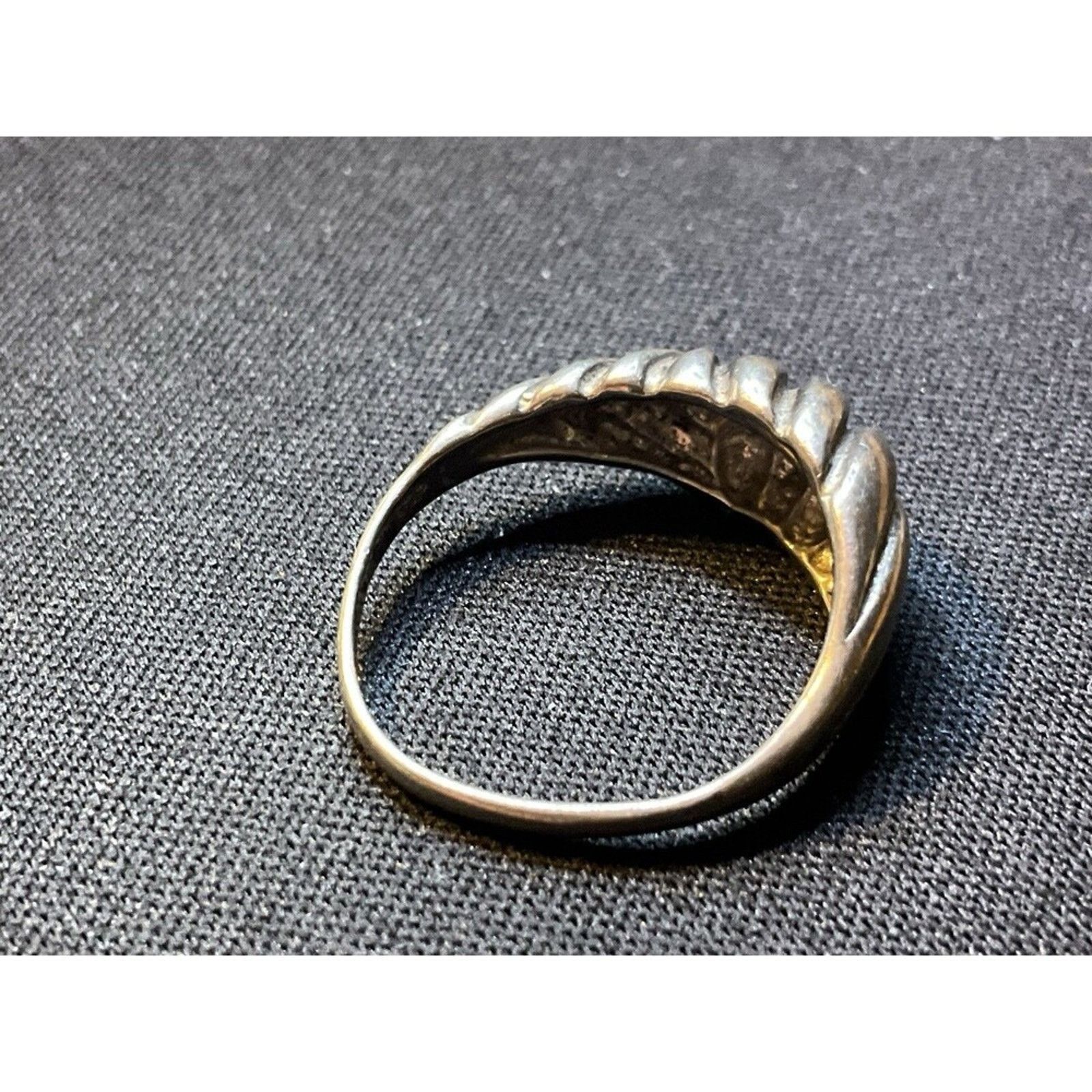 Other 925 Sterling Silver Ribbed Design Ring Size 7.25 Size ONE SIZE - 4 Thumbnail