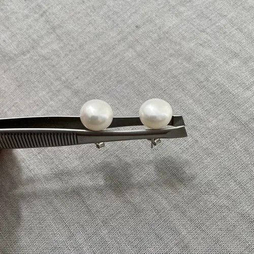 Sterling Silver Natural freshwater Pearl earrings silver 925 Size ONE SIZE - 3 Thumbnail