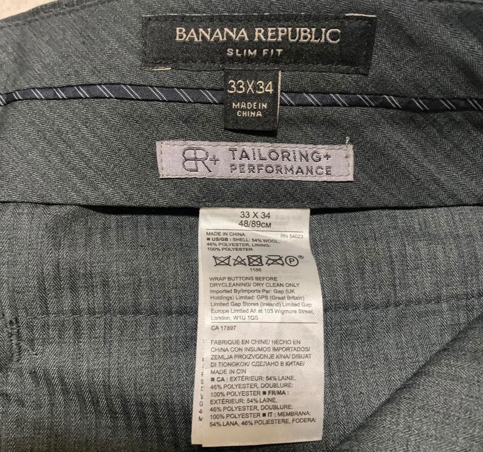 Banana Republic Banana Republic Men's 33x34 Gray Plaid Dress Pants Size 42R - 4 Thumbnail