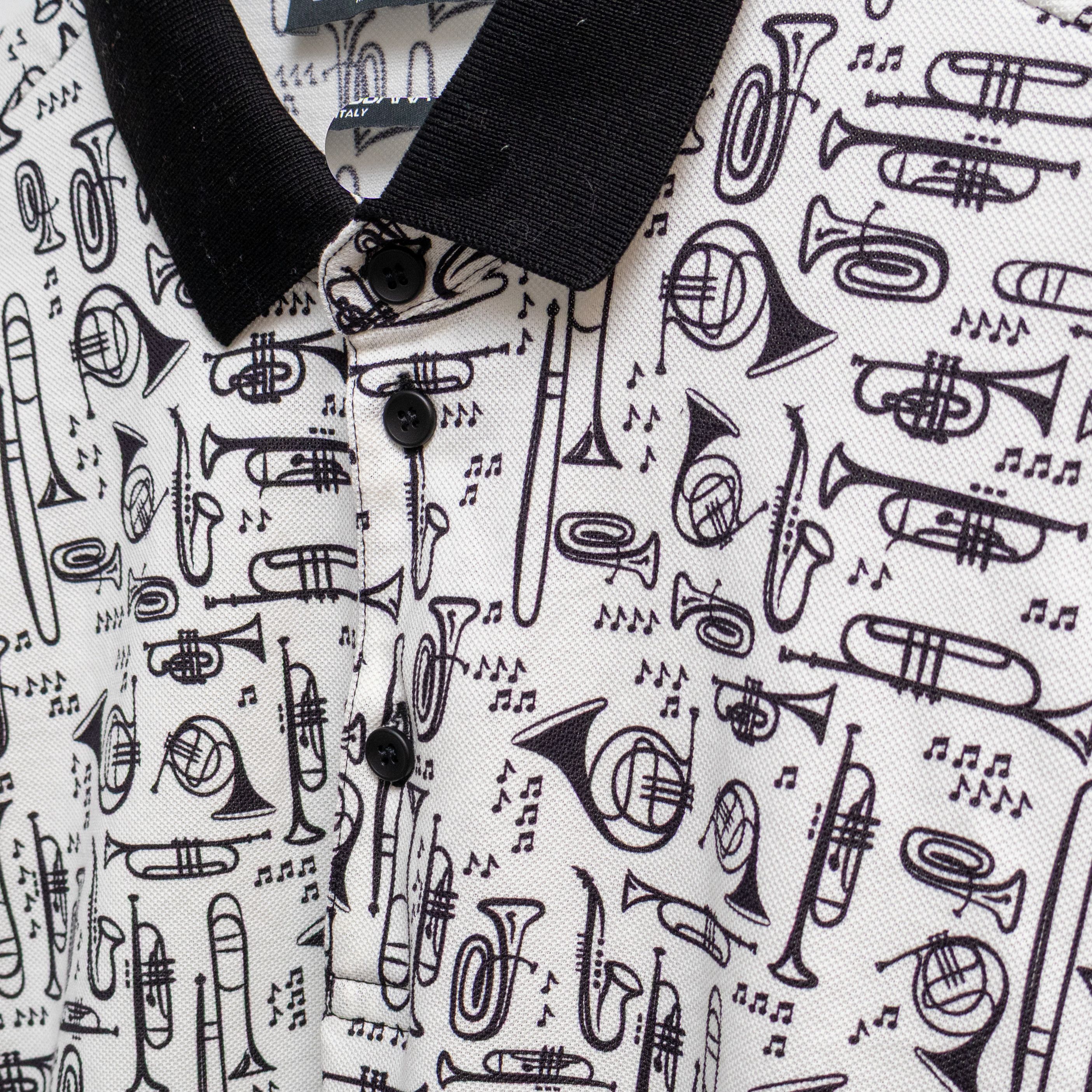 Dolce & Gabbana Dolce & Gabbana Music Print Polo Shirt - Size IT 46 (US S ) Size US S / EU 44-46 / 1 - 4 Thumbnail