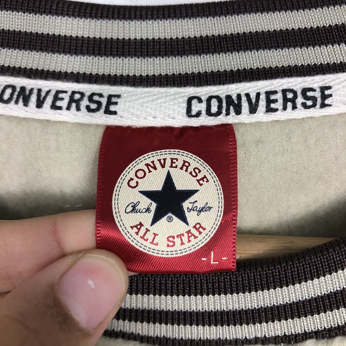 Japanese Brand × Vintage 📌Vintage Fleece Sweatshirt Converse All Star Single Pocket Size US L / EU 52-54 / 3 - 15 Thumbnail