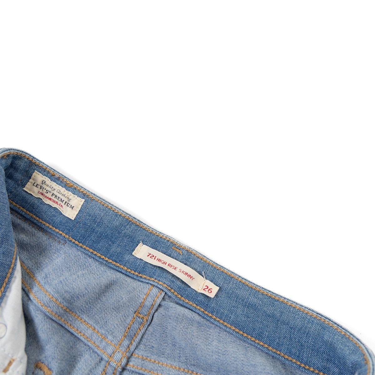 Levi's Levis 721 High Rise Skinny Womens Jeans Blue Premium Stretch Size 27" / US 4 / IT 40 - 5 Thumbnail