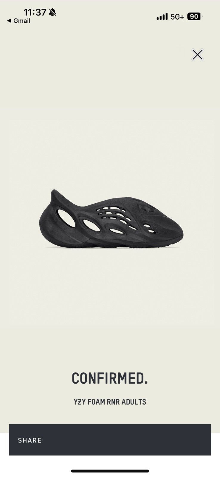 image of Adidas x Kanye West Yeezy Foam Runner Onyx Shoes in Black, Men's (Size 9)