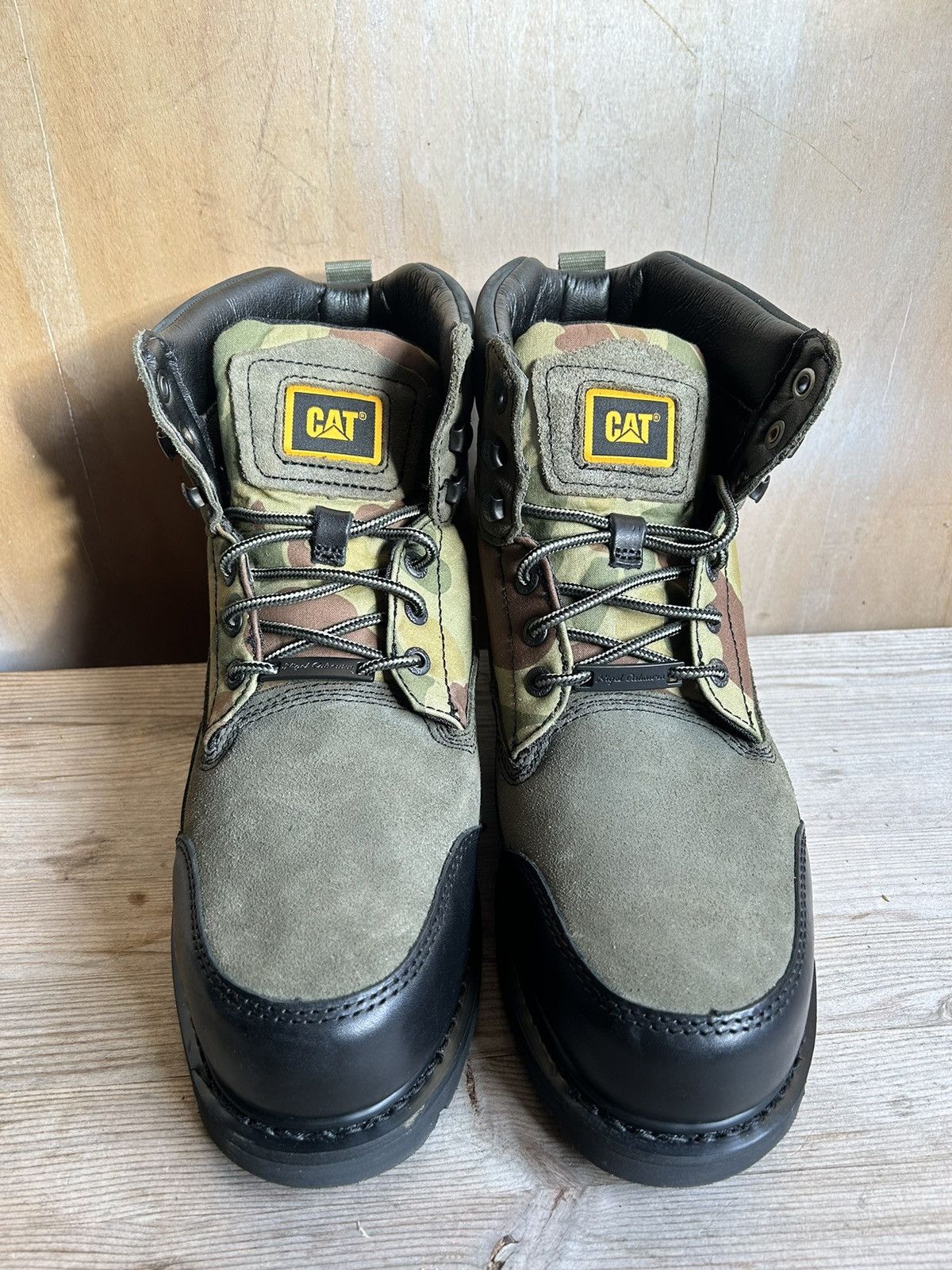 image of Caterpillar X Nigel Cabourn ‘Utah’ Steel Toe Boots in Camo, Men's (Size 12)