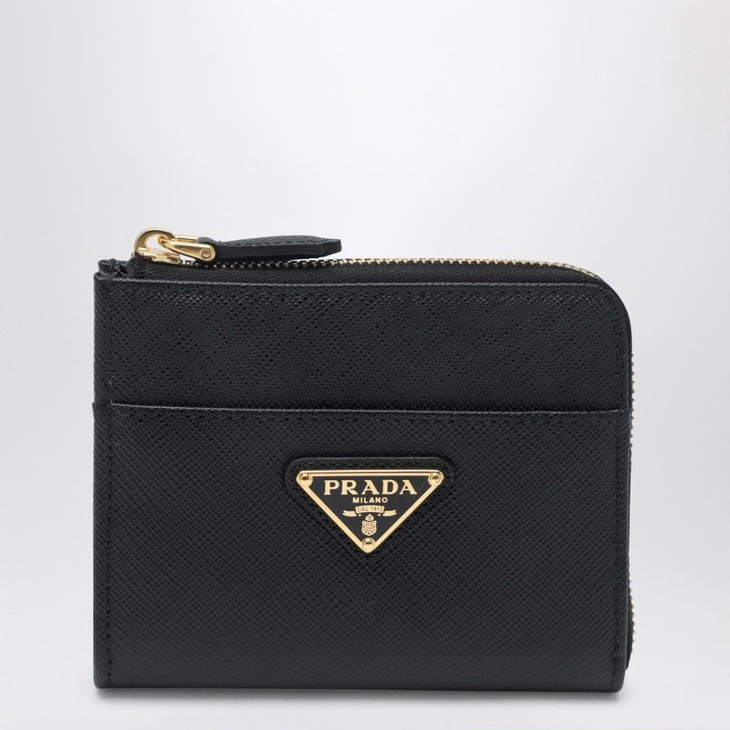 Prada Prada Small Black Saffiano Leather Zip-Around Wallet Size ONE SIZE - 1 Thumbnail