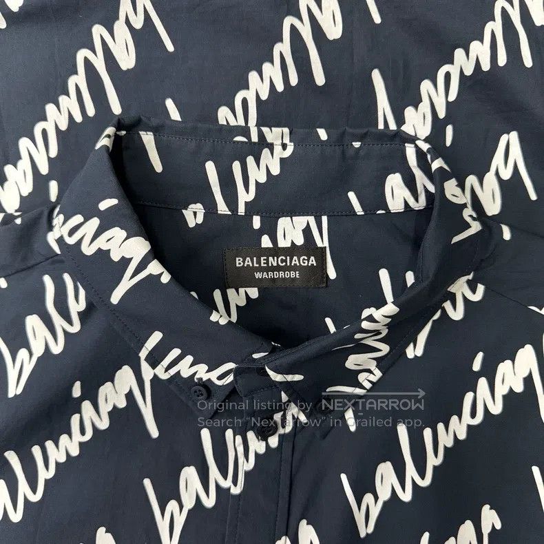 Balenciaga Balenciaga Fully Printed Letter Printed Short-Sleeve Shirt Size US XXS / EU 40 - 4 Thumbnail