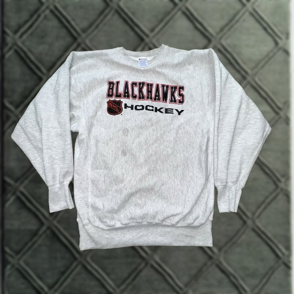 Champion VINTAGE Champion Reverse Weave Sweatshirt NHL Chicago Blackhawks Gray Adult XXL Mens Size US XXL / EU 58 / 5 - 1 Thumbnail