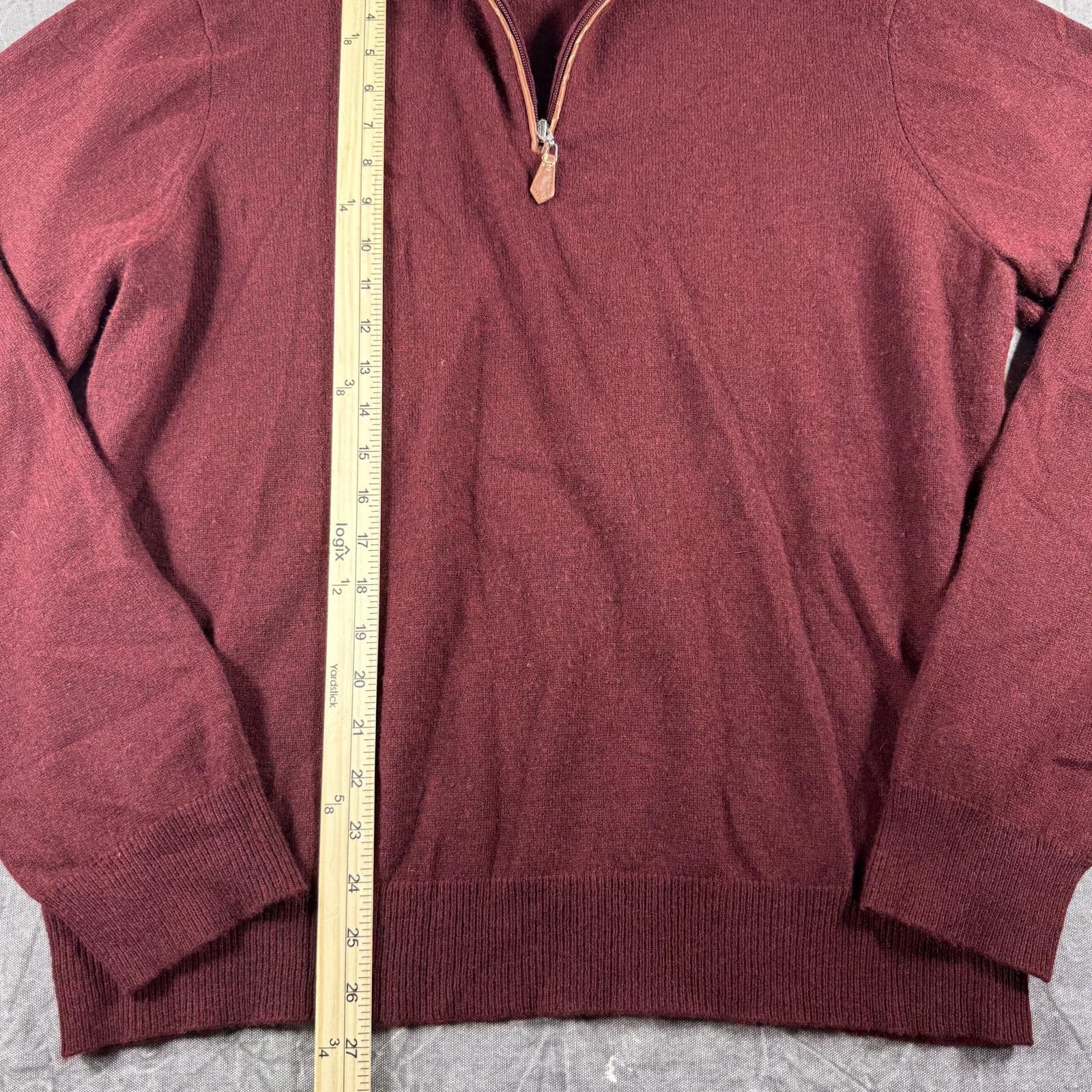 R.M. Williams Williams Sweater Men's XL Burgundy Cashmere 1/4 zip Size US XL / EU 56 / 4 - 3 Thumbnail