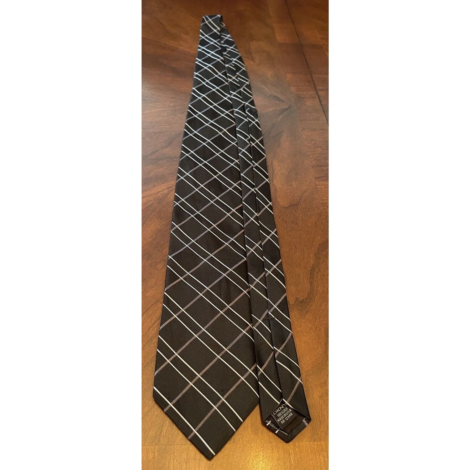 DKNY Dkny Black 100% Silk Men’s Neck Tie Made In Usa Size ONE SIZE - 3 Thumbnail