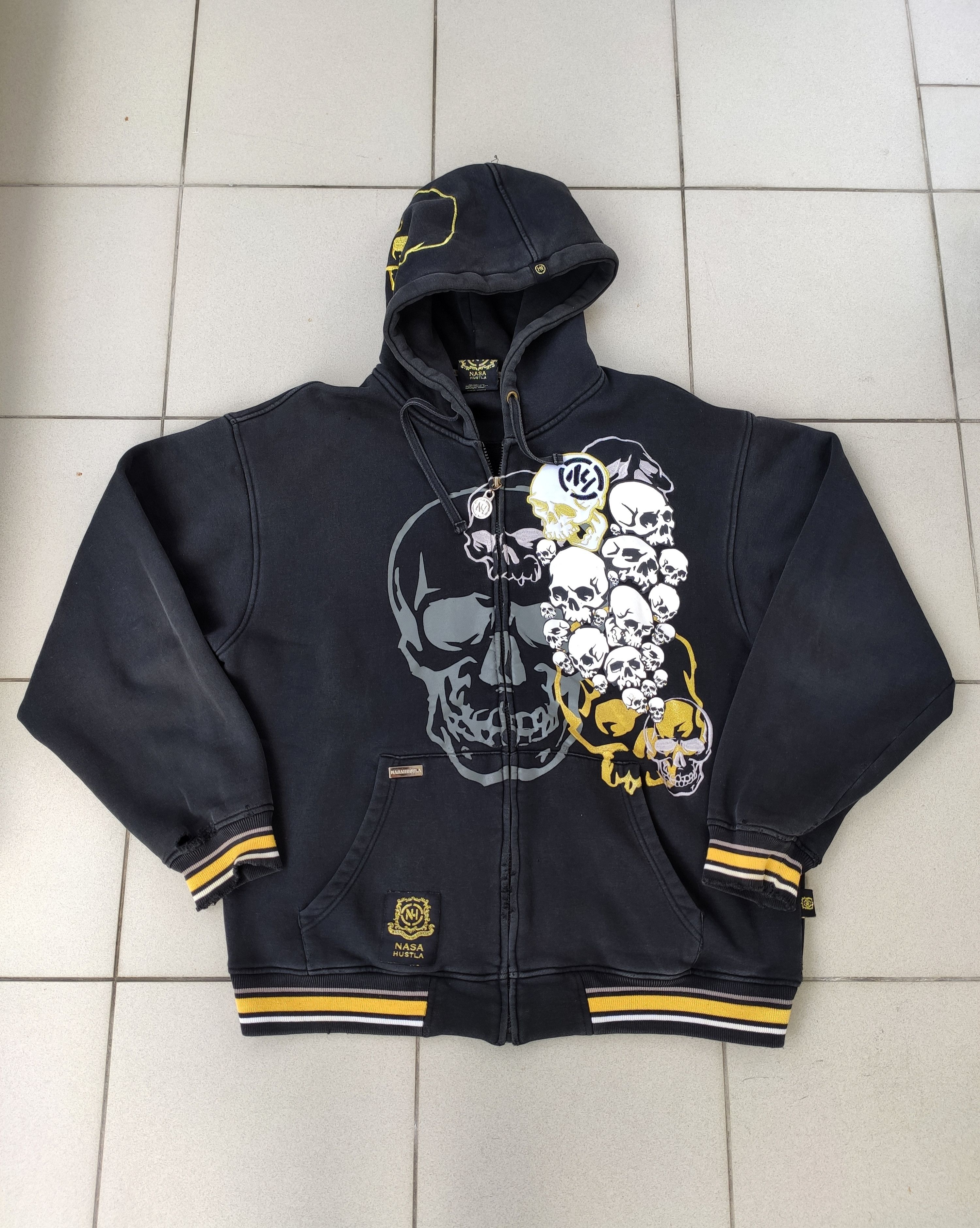 Vintage Vintage skull hoodie zip opium y2k cyber drain | Grailed