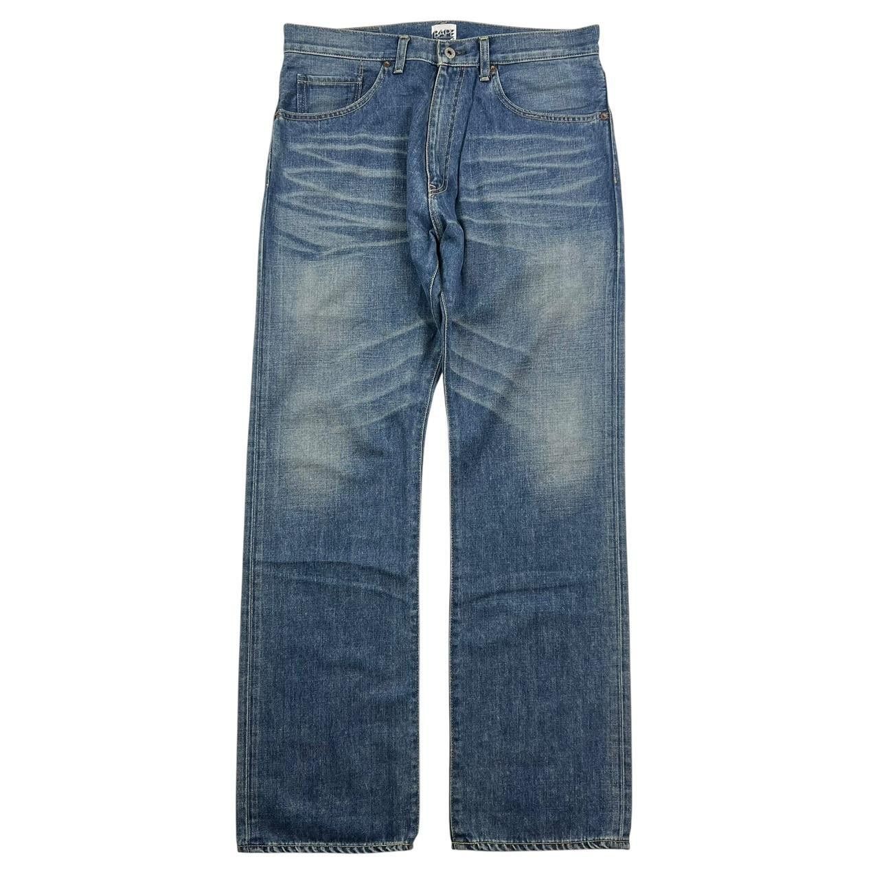 Bape Vintage 2000s Bape Spellout Embroidered Jeans - Waist: 34” Size US 34 / EU 50 - 3 Thumbnail