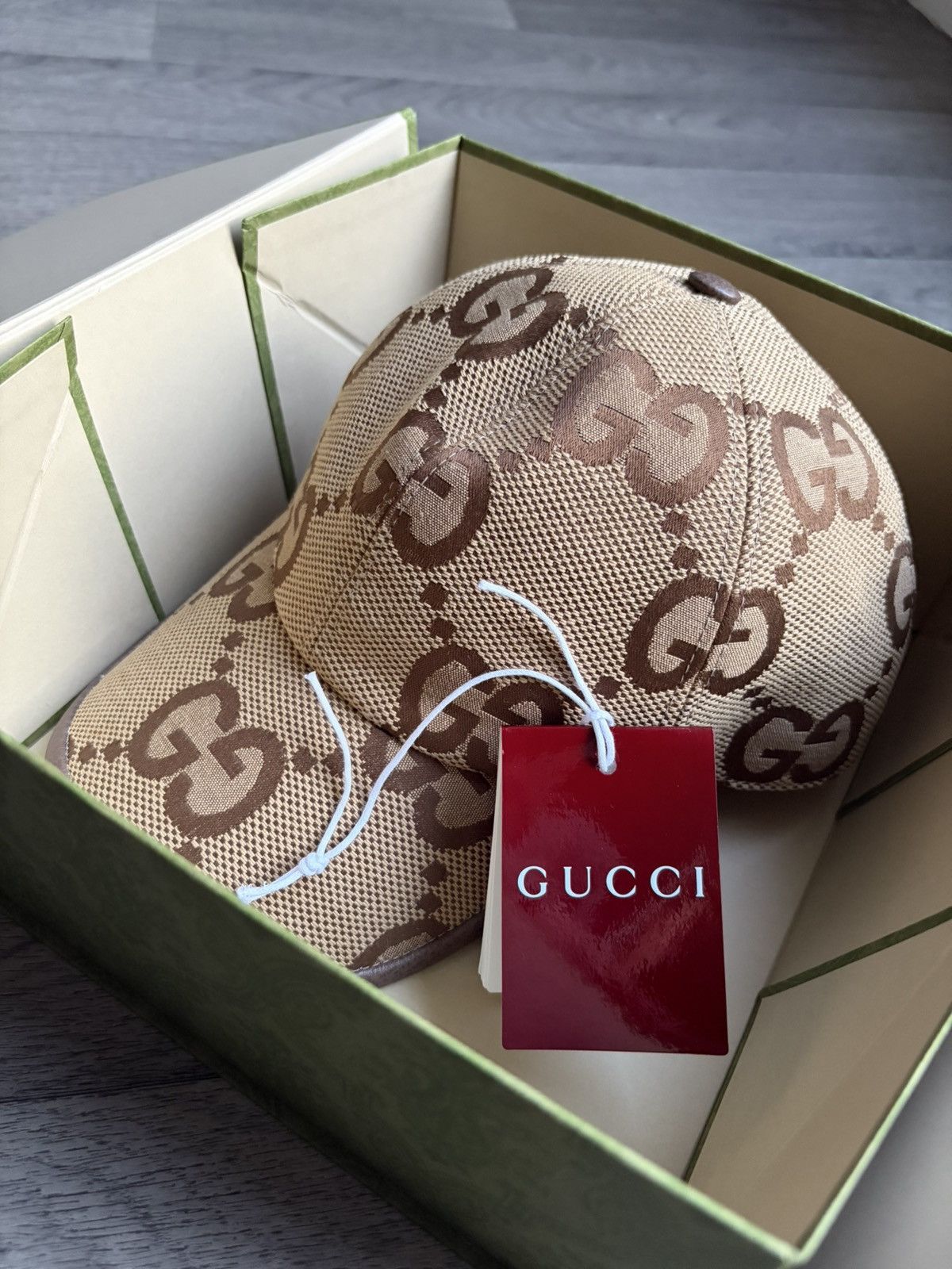 Gucci Gucci GG Canvas Monogram Cap – Beige/Brown – Size XS Size ONE SIZE - 1 Thumbnail