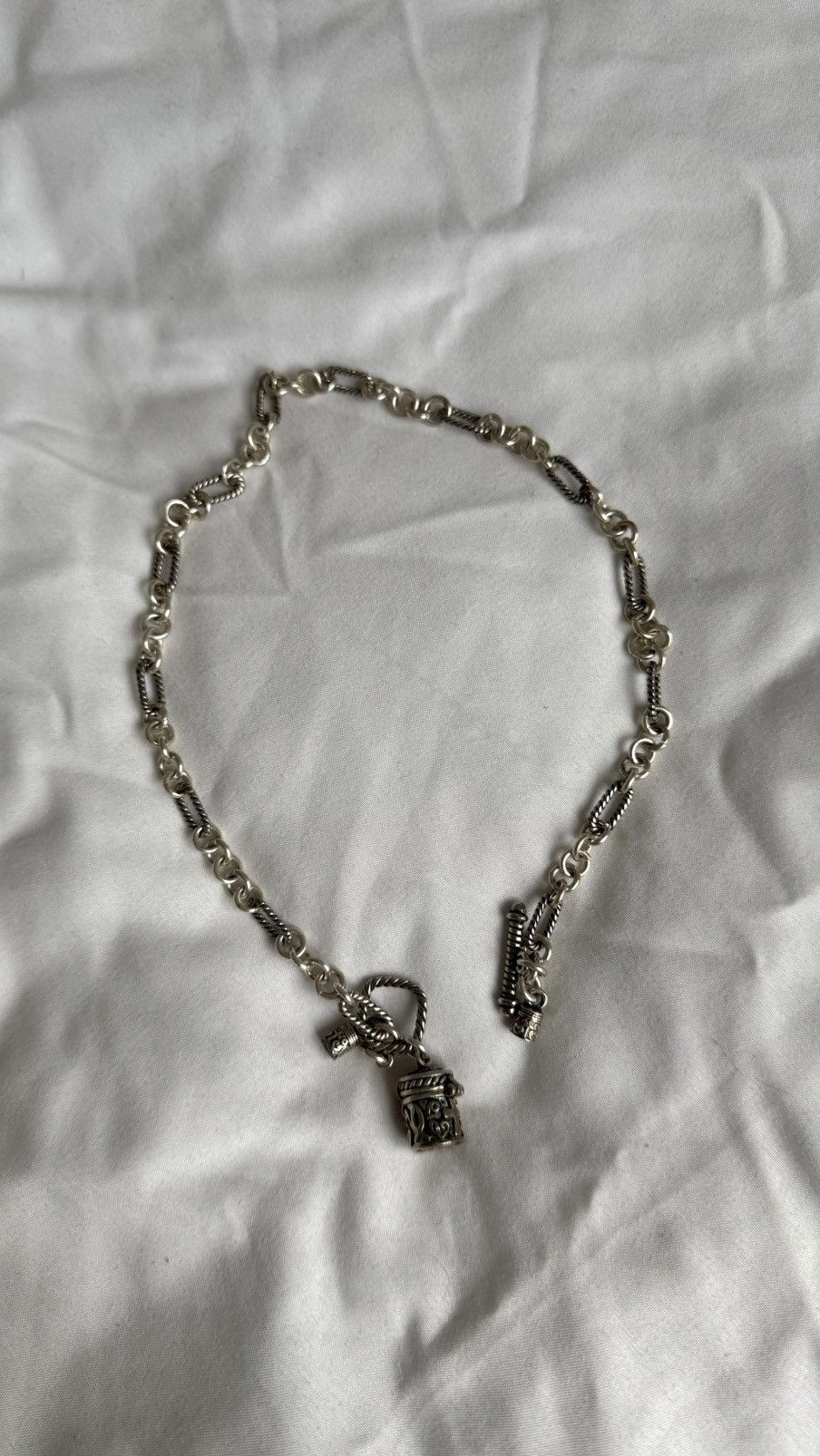 Sterling Silver Prayer Box Pendant with Cross Necklace Sterling Silver Size ONE SIZE - 2 Thumbnail