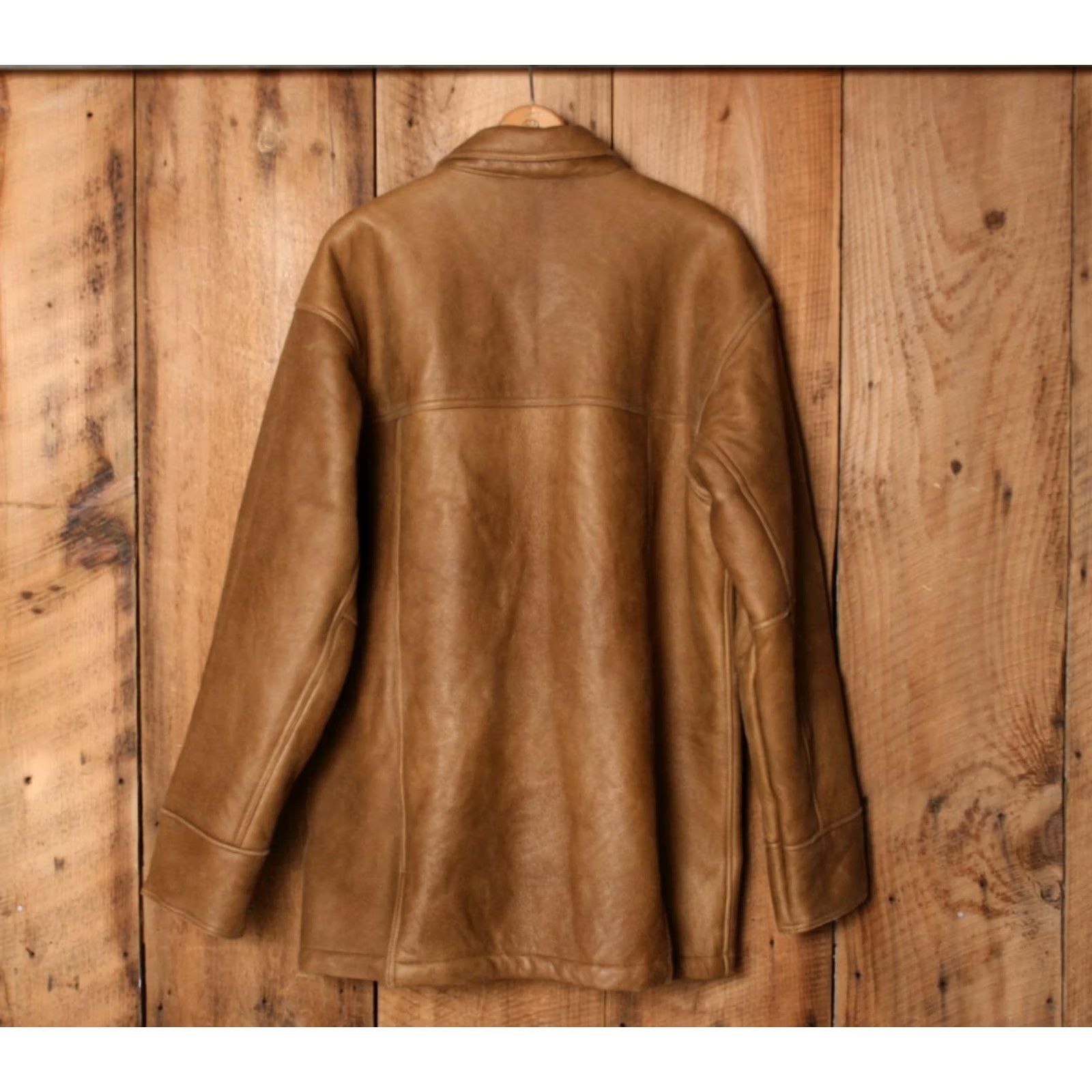 The Territory Ahead VINTAGE Territory Ahead Car Coat Brown Leather Shearling Lined Men's Sz. L Shirt Size US L / EU 52-54 / 3 - 6 Thumbnail