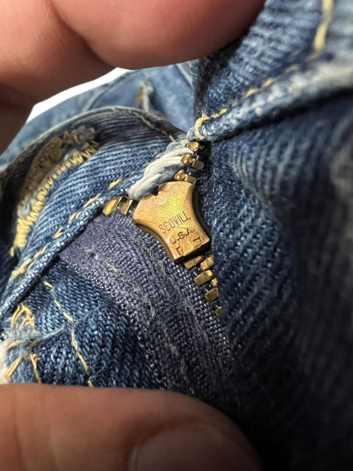 Vintage 70’s Lee Riders Button Scovill Denim Jean Size US 33 - 11 Thumbnail
