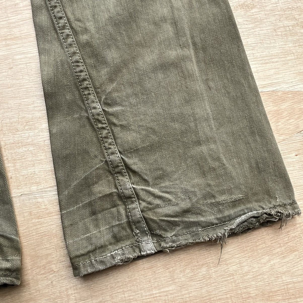 If Six Was Nine × Japanese Brand × Tornado Mart JAPANESE BRAND ON BOARD OLIVE GREEN FLARE DENIM Size US 31 - 11 Thumbnail