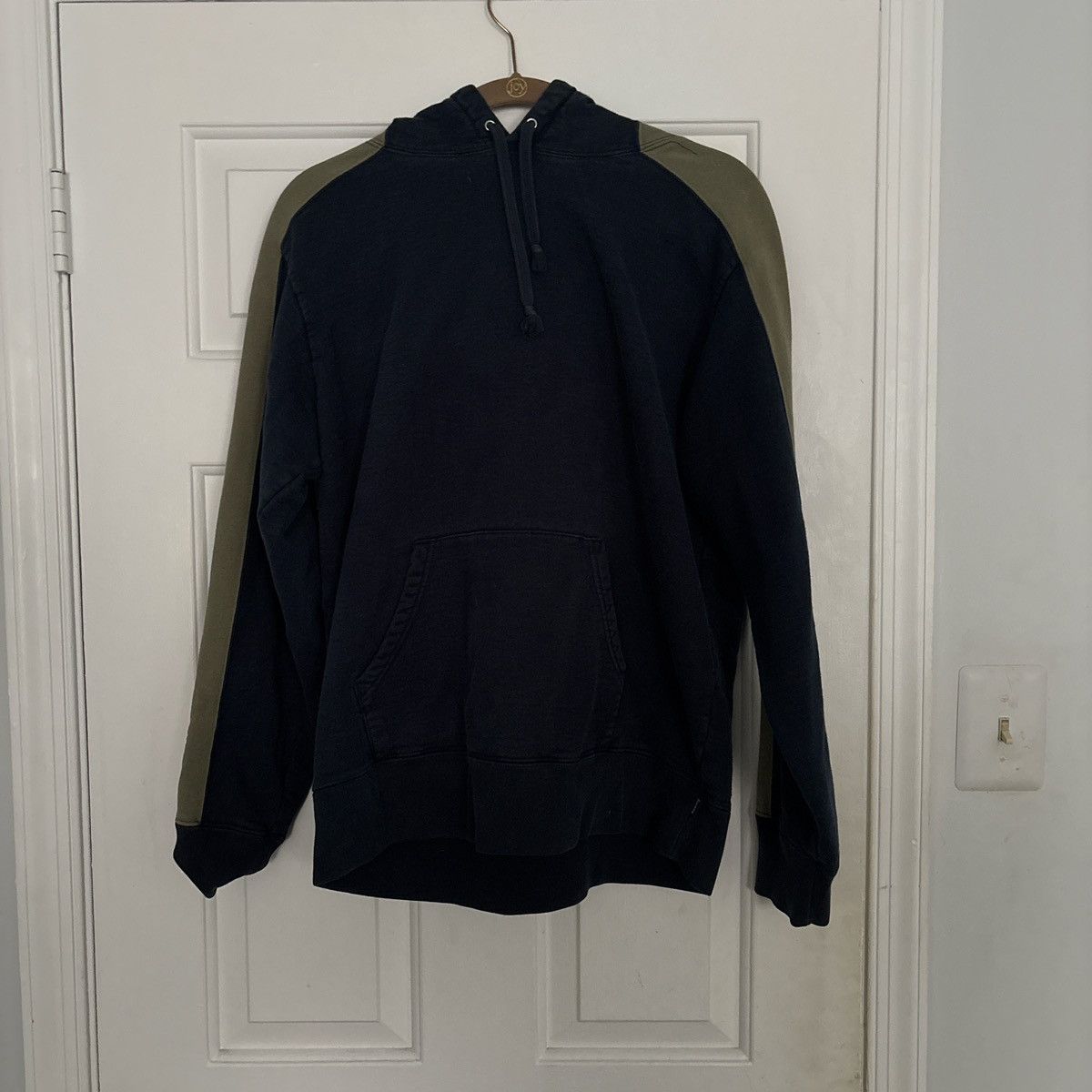 Supreme Supreme paneled hooded sweatshirt navy blue and green Size US M / EU 48-50 / 2 - 2 Thumbnail