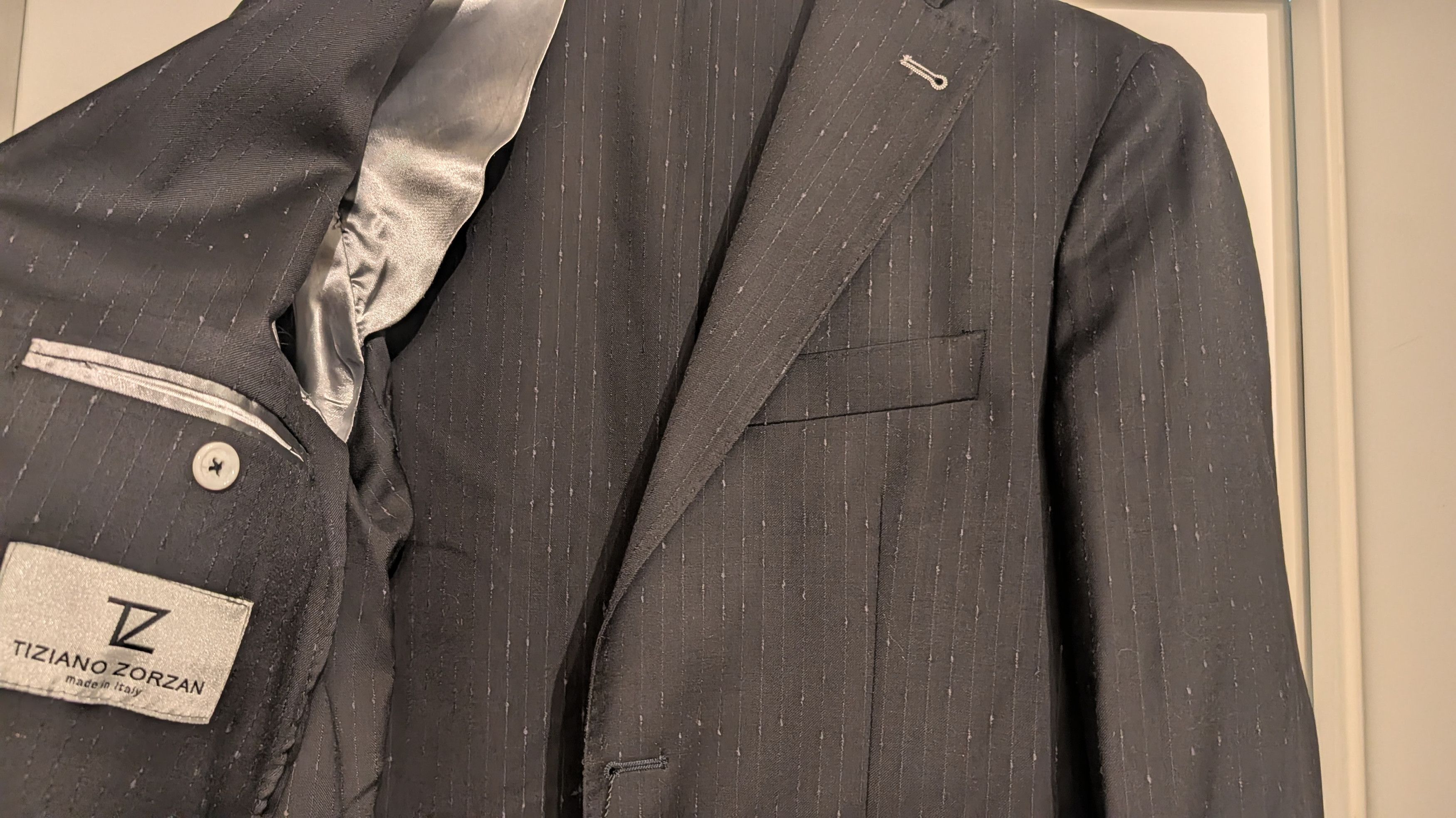 Other Designer Men's Black Blazer Made In Italy Luxury Wool Sz 48 Size 48R - 2 Thumbnail