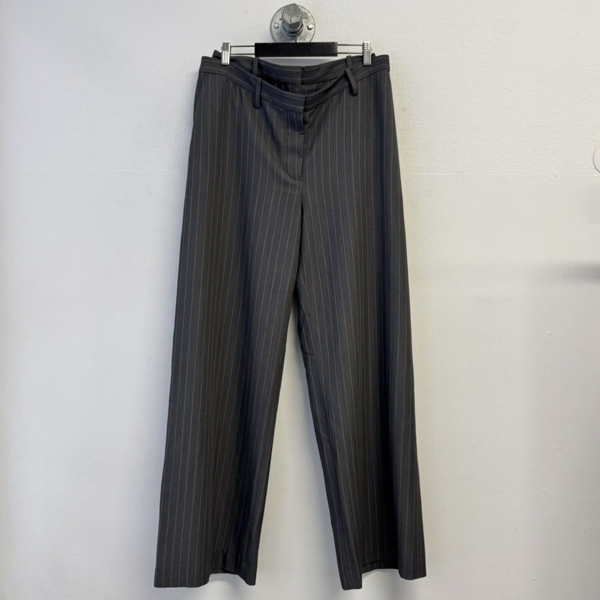 Acne Studios ACNE STUDIOS AW24 Plave Pinstripe Wide Leg Pants Size US 31 - 1 Thumbnail