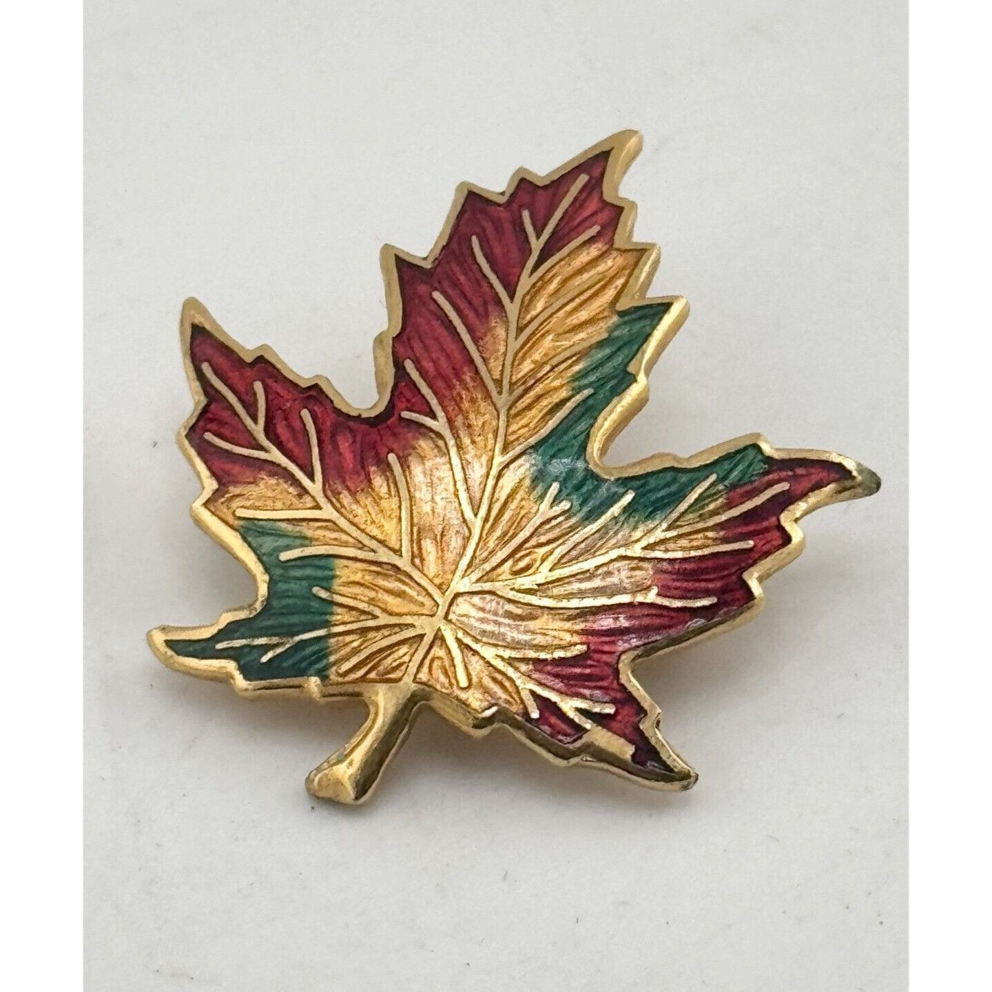 Vintage Vintage Guilloche enamel maple leaf brooch pin Size ONE SIZE - 1 Thumbnail