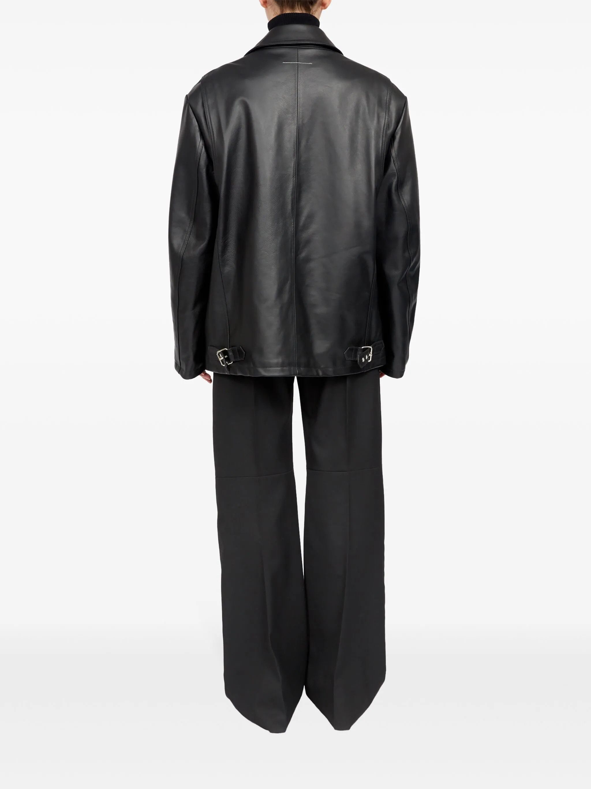 Maison Margiela oc11z0925 Zip-detailing Leather Jacket in Black Size M / US 6-8 / IT 42-44 - 4 Thumbnail
