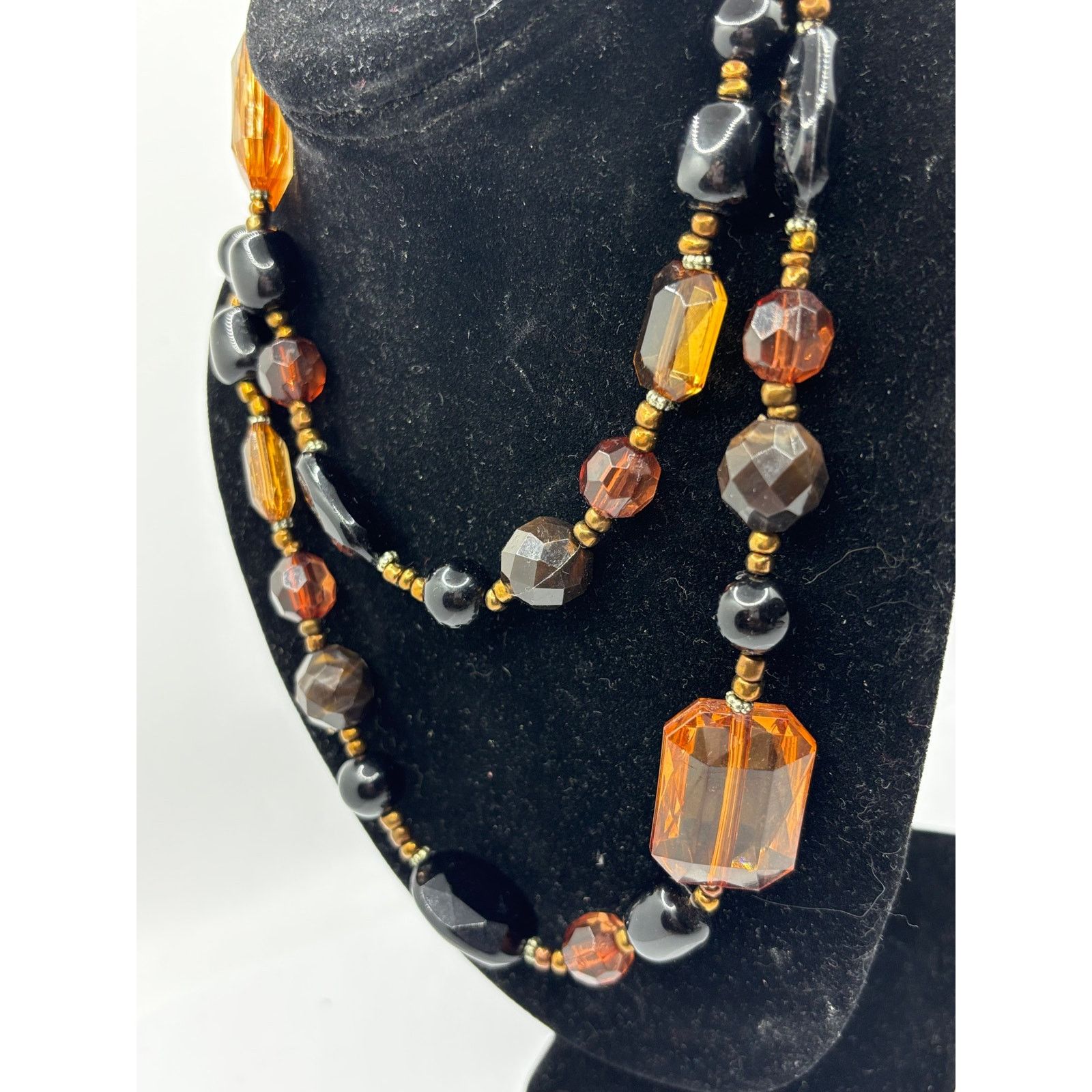 Liz Claiborne LIZ CLAIBORNE Women’s Faux Amber & Brown Stones Necklace 36” Size ONE SIZE - 3 Thumbnail