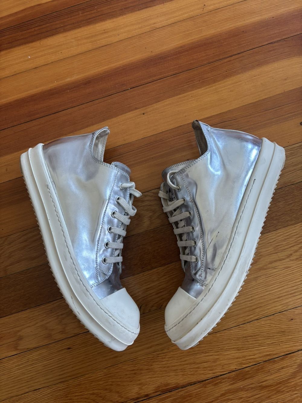 Rick Owens Silver Ramones | Grailed