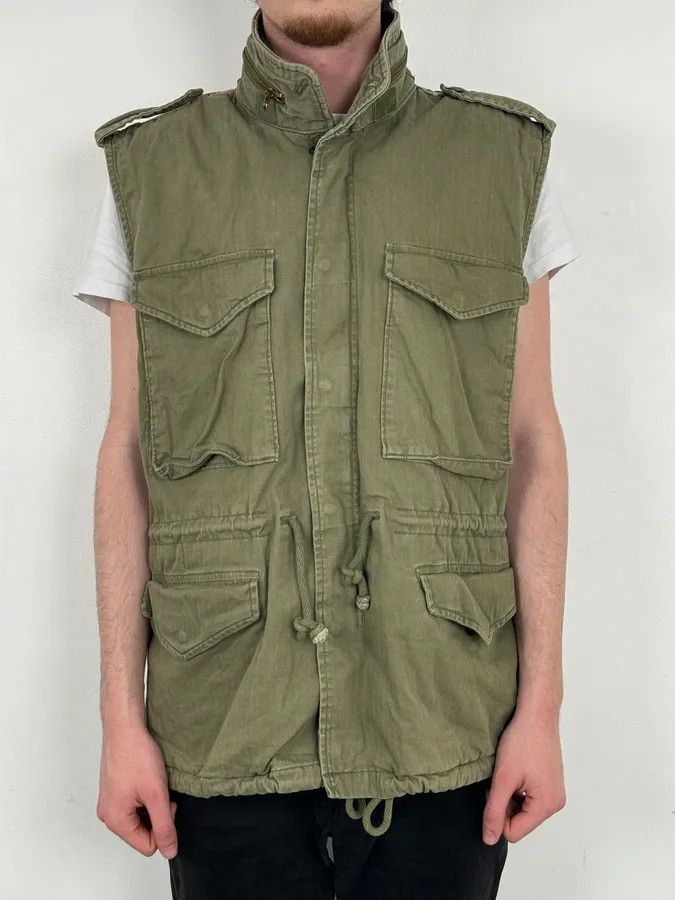 Polo Ralph Lauren 2000s Ralph Lauren Khaki USA Flag Distressed Cargo Vest Size US L / EU 52-54 / 3 - 3 Thumbnail