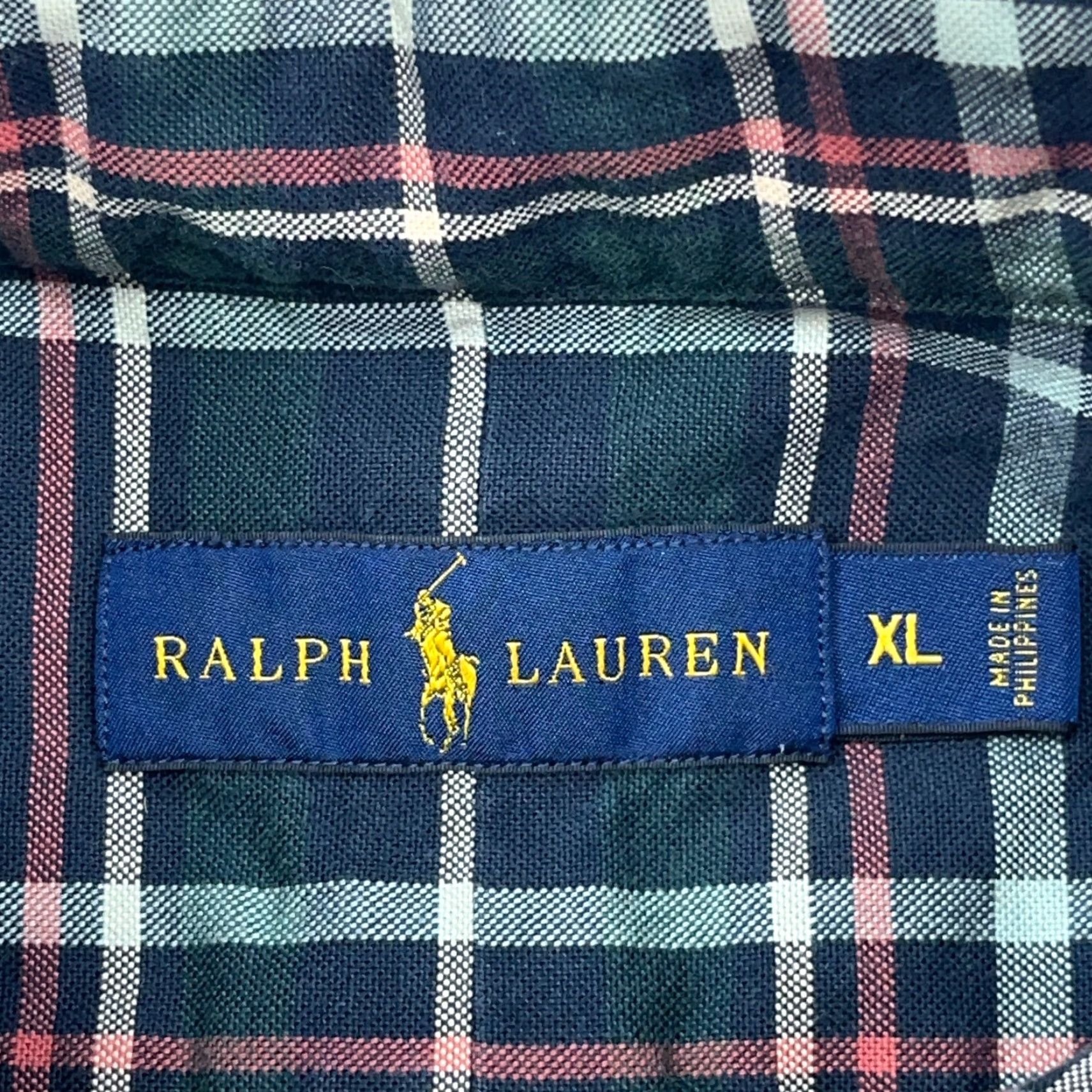 Ralph Lauren Ralph Lauren Shirt Men XL Blue Green Plaid OCBD Button-Up Oxford Cloth OCBD A15 Size US XL / EU 56 / 4 - 4 Thumbnail