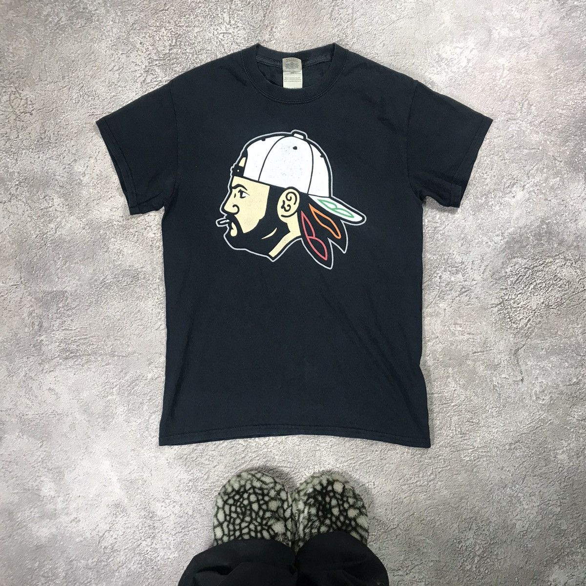 Vintage Vintage 90s Graphic Tee Head Portrait Streetwear Skate S Size US S / EU 44-46 / 1 - 1 Thumbnail