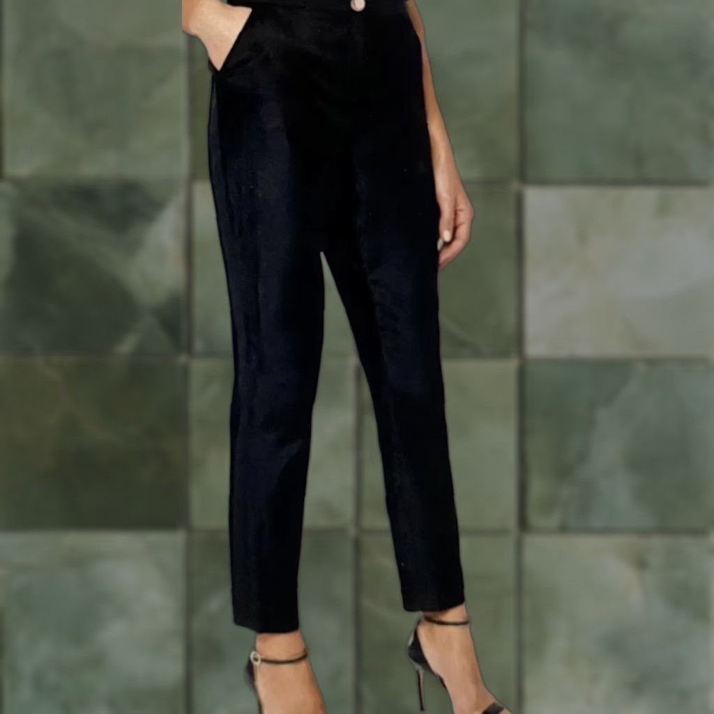 Ted Baker TED BAKER Womens Dress Slacks Pants Trousers Sz 2 Waist 31 Velvet Black Size 26" / US 2 / IT 38 - 1 Thumbnail