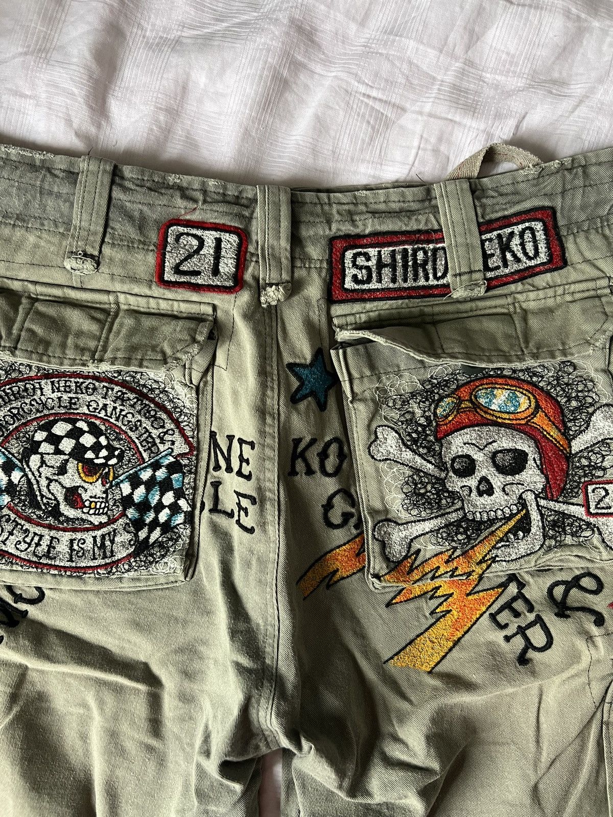 Japanese Brand × Vintage Vintage Japanese Brand Shiro Neko Cargo Shorts TATTO Style Size US 36 / EU 52 - 5 Thumbnail