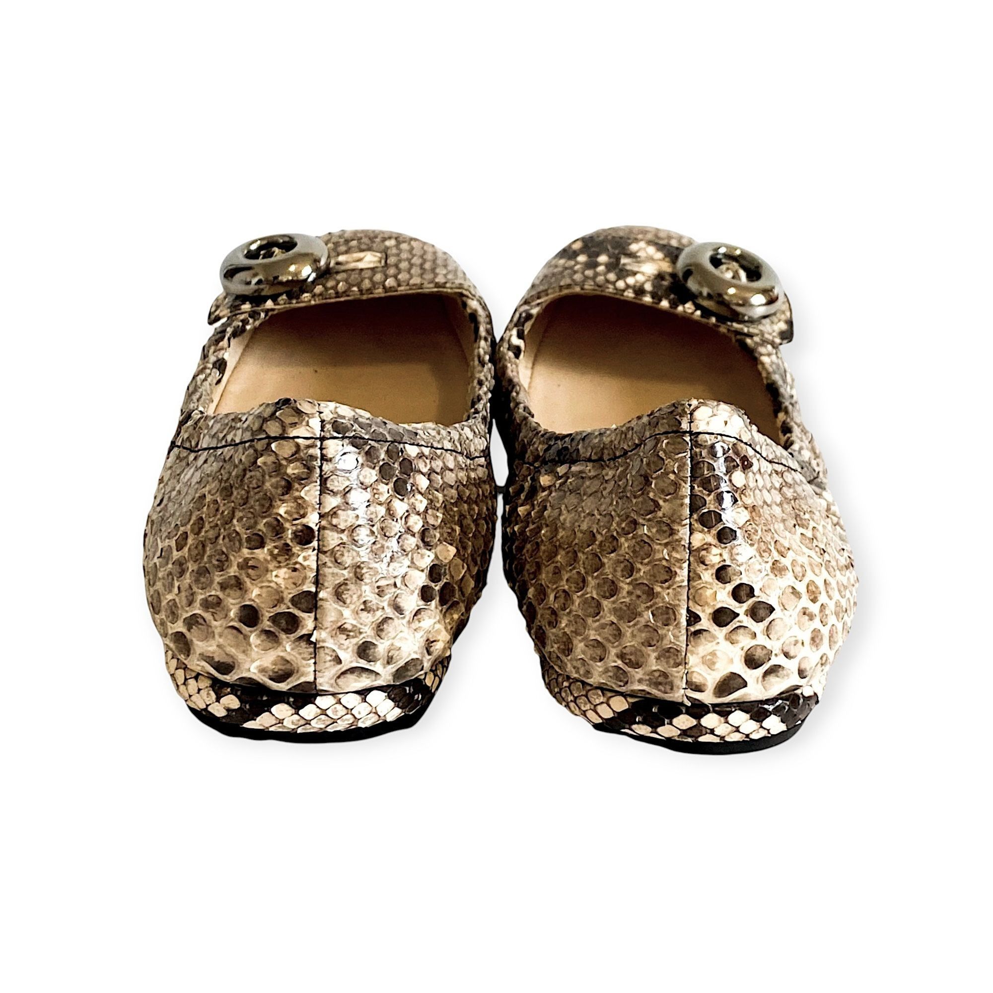 Prada Prada Beige Snake Ballet Flats with Metal Buttons 39 EU Size US 9 / IT 39 - 7 Thumbnail