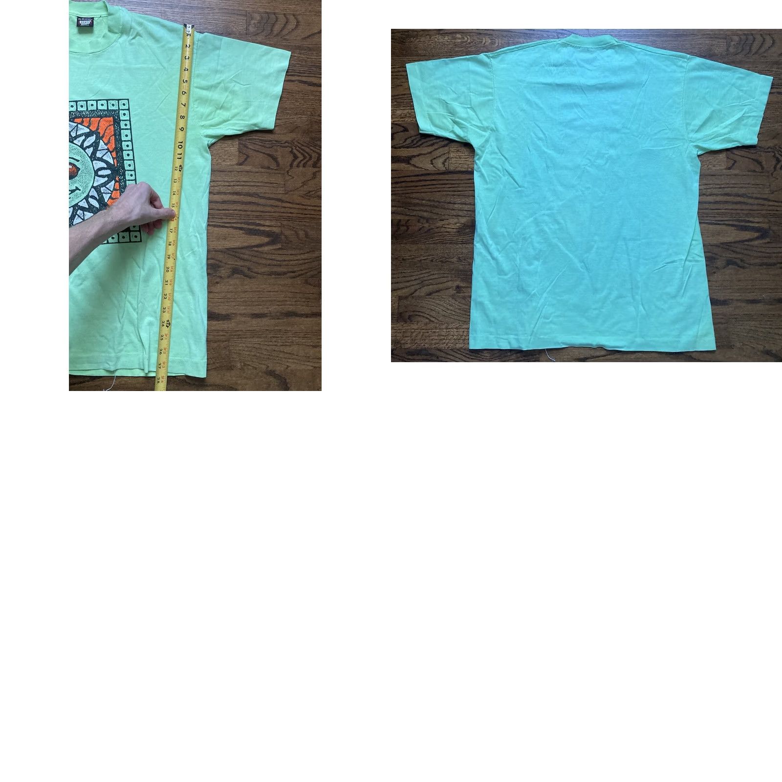 Vintage VINTAGE Screen Stars T-Shirt Art Graphic Print 80s 90s Sun Green USA Made Mens XL Green Short Sleeve Shirt Size US XL / EU 56 / 4 - 8 Thumbnail