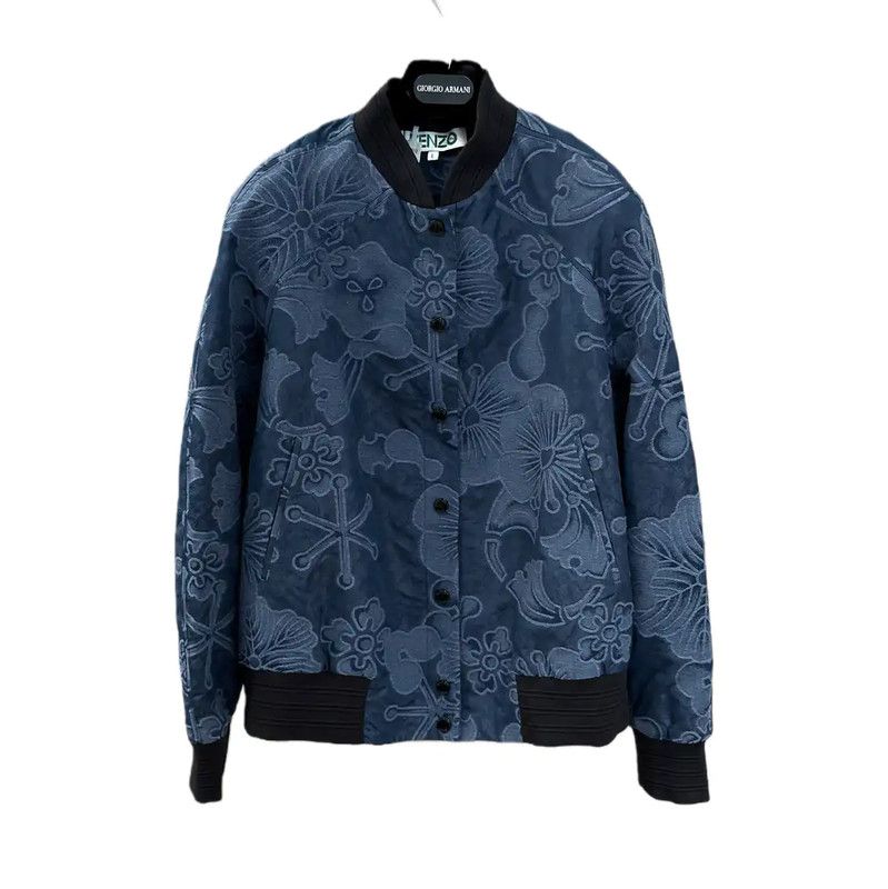 Kenzo Kenzo Women's Blue Cotton Blend Jacket 0089 Size L / US 10 / IT 46 - 1 Thumbnail