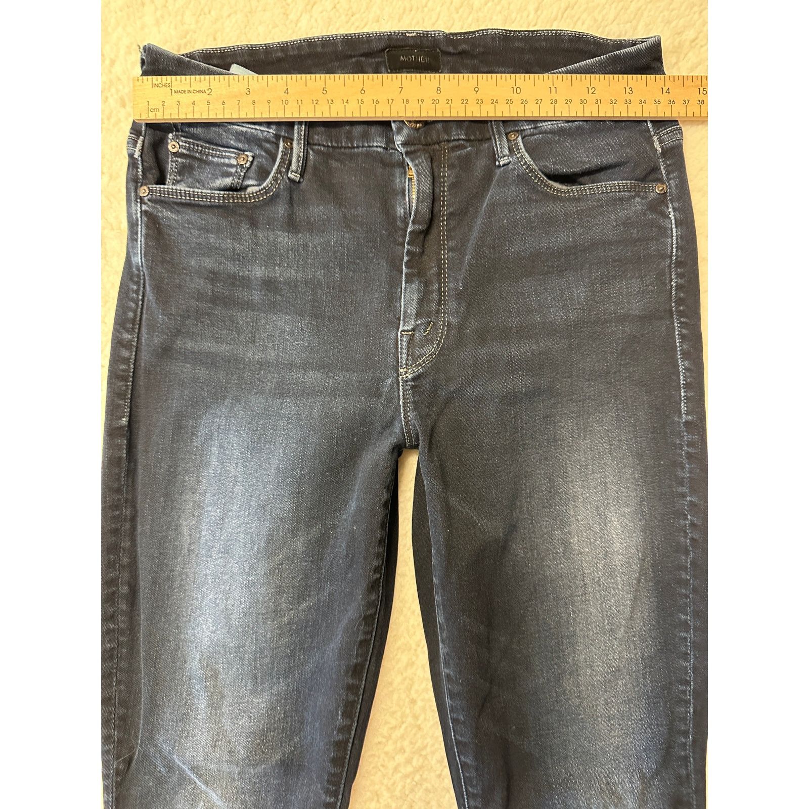 MOTHER Mother Womens High Waisted Looker Ankle Fray Denim Jeans 28 Size 28" / US 6 / IT 42 - 4 Thumbnail