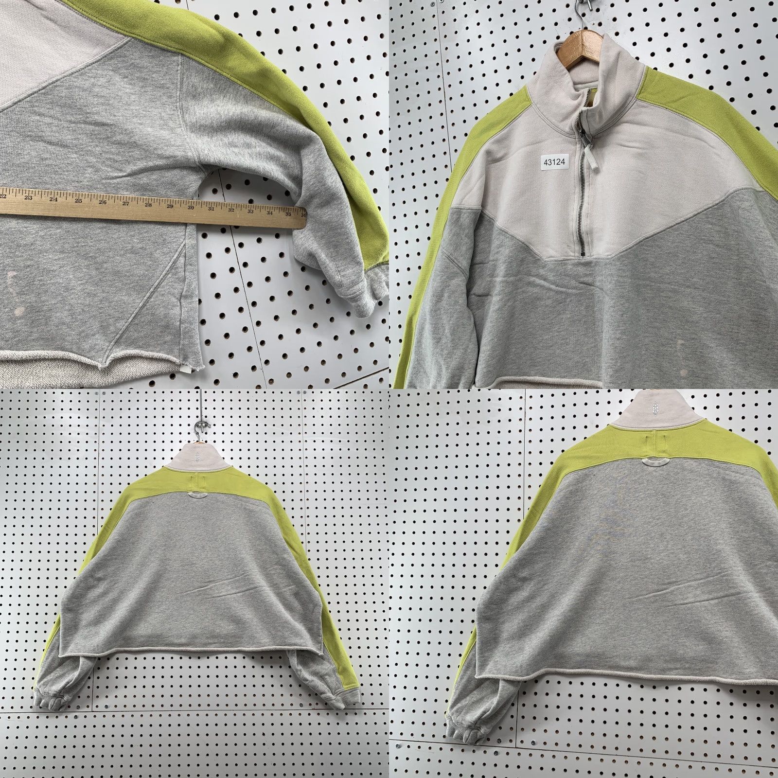 Free People Free People FP Movement 1/2 Zip Sweatshirt XS Gray Green Cropped Pullover Womens Activewear Size XS / US 0-2 / IT 36-38 - 8 Thumbnail