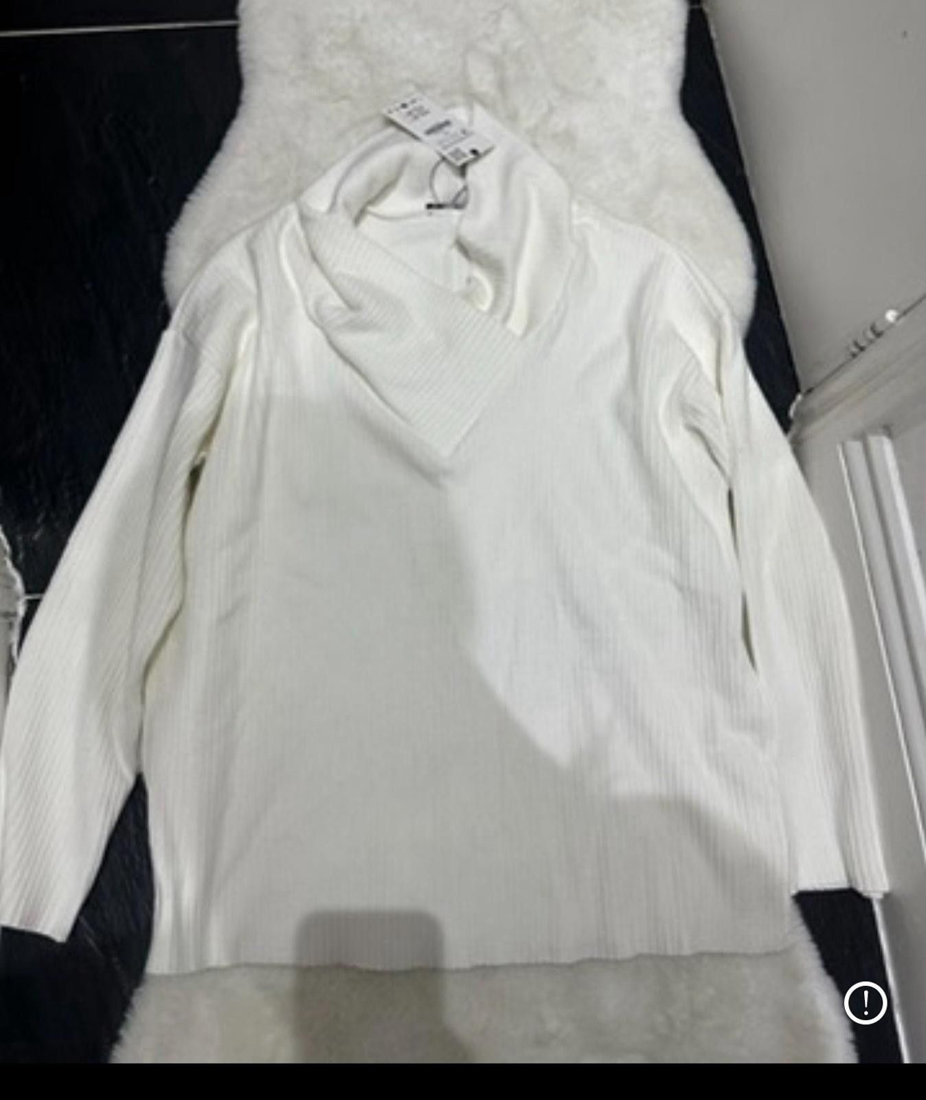 Zara Zara White Jumper Size L / US 10 / IT 46 - 2 Thumbnail