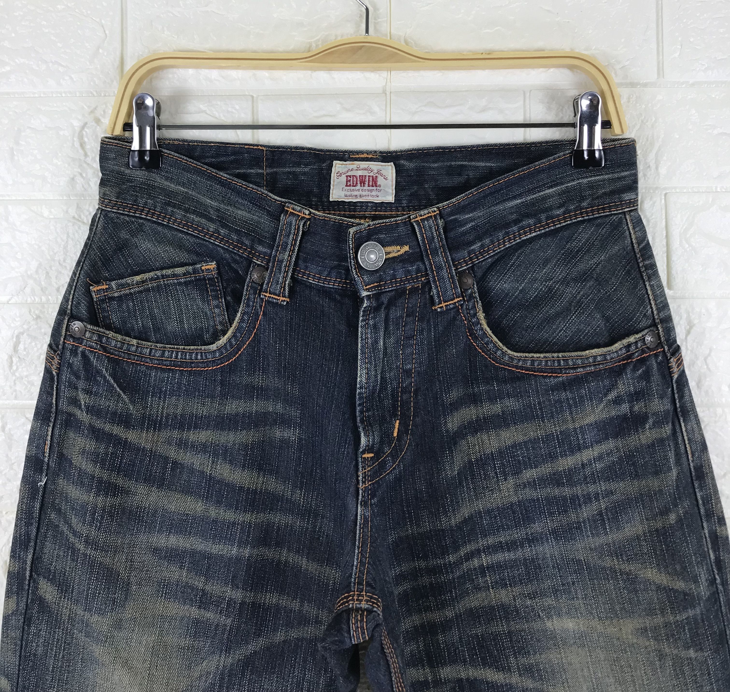 Edwin Vintage Edwin XV Buckle Back Rusty Washed Flare Jeans Size 28" / US 6 / IT 42 - 2 Thumbnail