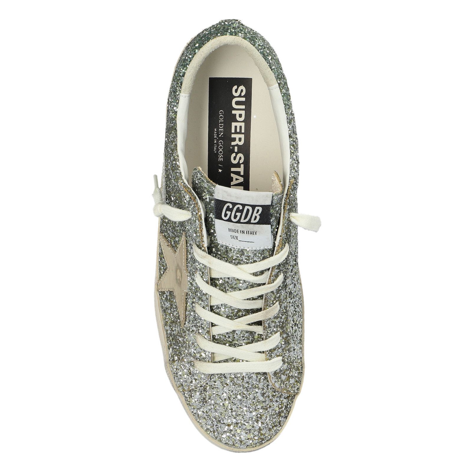 GOLDEN GOOSE Super Star Women's Platinum/Silver Glitter Snea