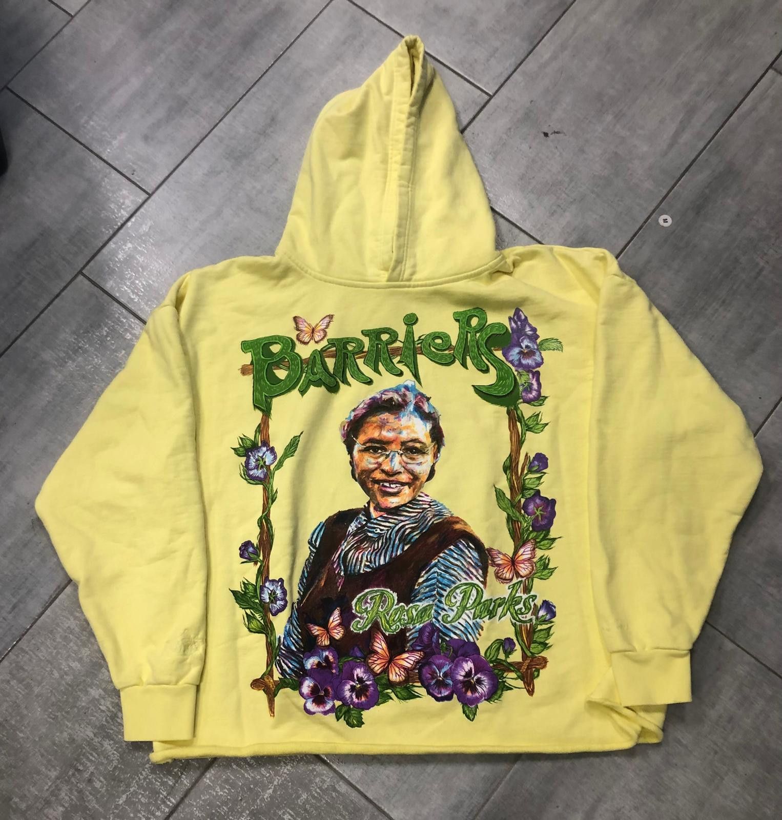 image of Barriers Yellow Rosa Parks Hoodie Size Xxl, Men's