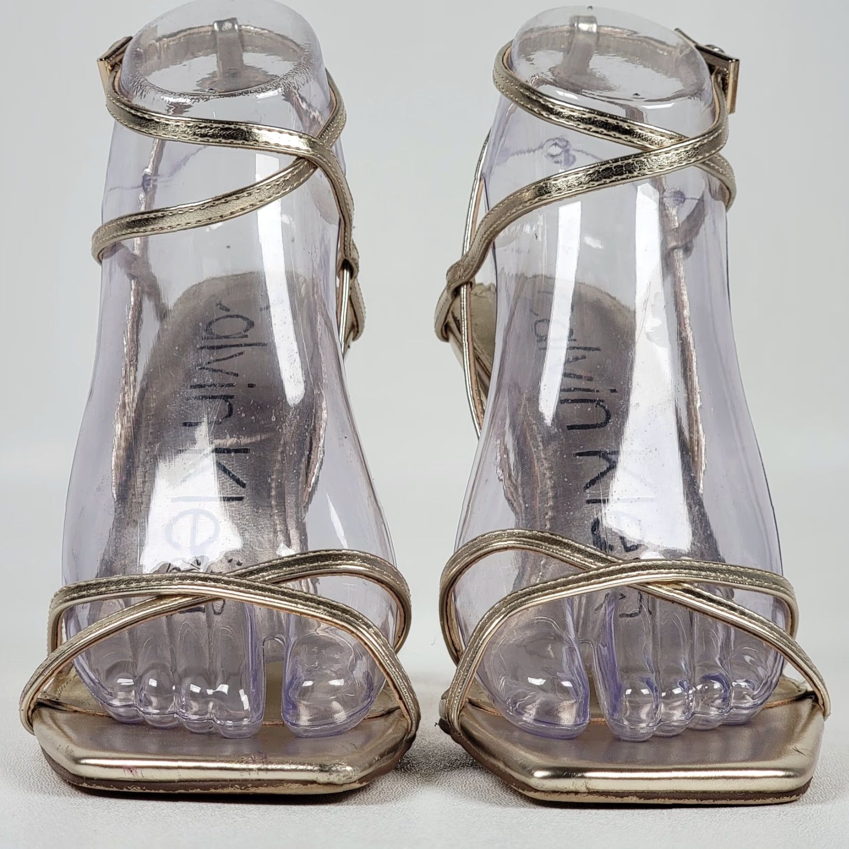 Calvin Klein Calvin Klein Women's Heel Sandals Tegin Strappy Dress Gold 7.5 M Dress/Formal Women Sandals Gold Silver Size M / US 6-8 / IT 42-44 - 3 Thumbnail