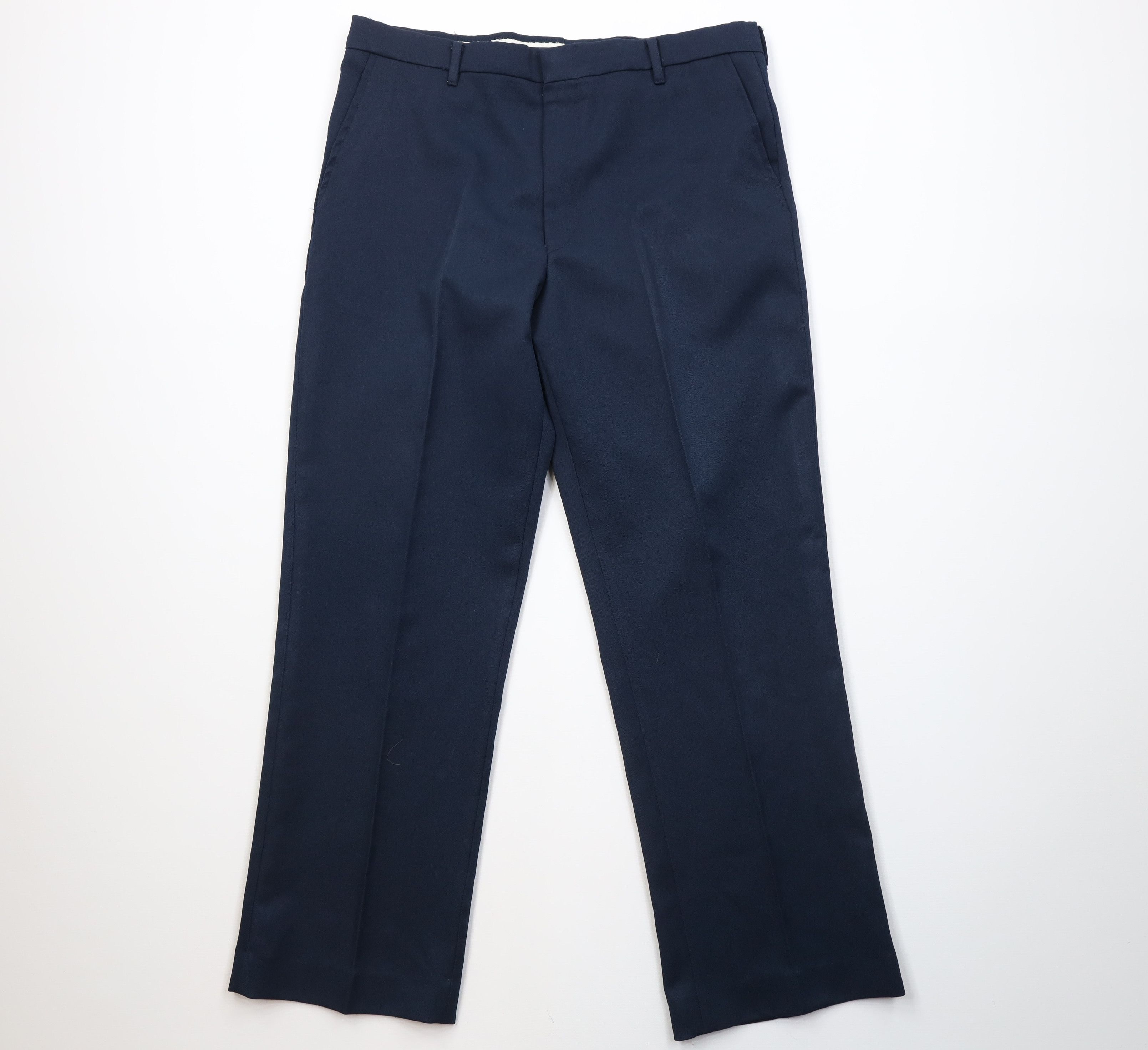 Vintage Vintage 70s Streetwear Flared Wide Leg Chino Pants Blue USA Size US 34 / EU 50 - 1 Thumbnail