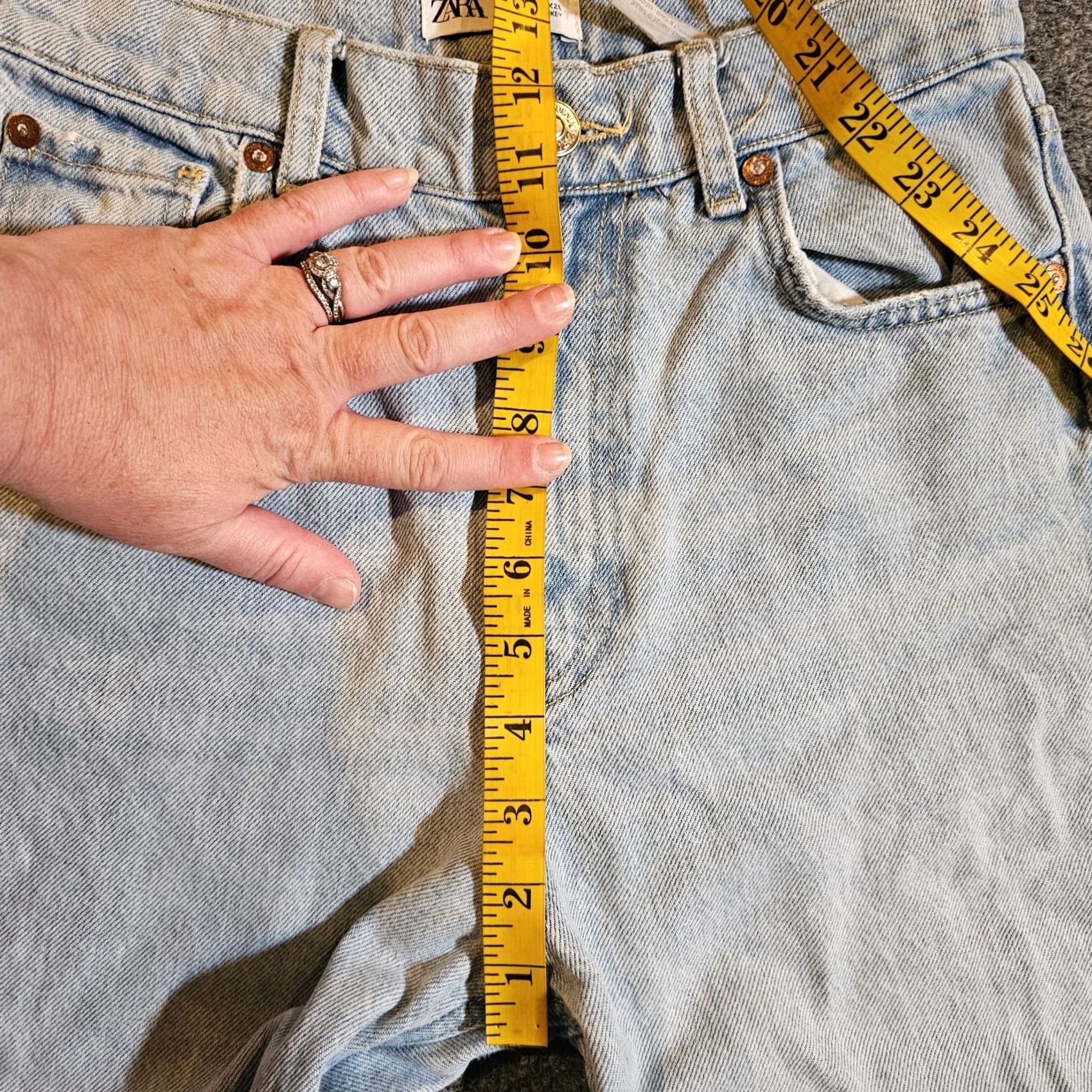 Zara Zara Jeans Womens 4 Blue Straight Leg Raw Hem High Waist Denim Casual Capsule Size 27" / US 4 / IT 40 - 6 Thumbnail
