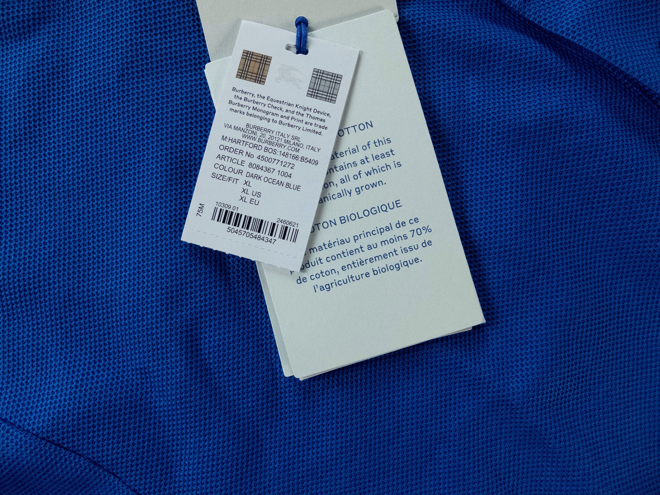 Burberry BURBERRY Hartford dark ocean blue polo shirt XL q Size US XL / EU 56 / 4 - 4 Thumbnail