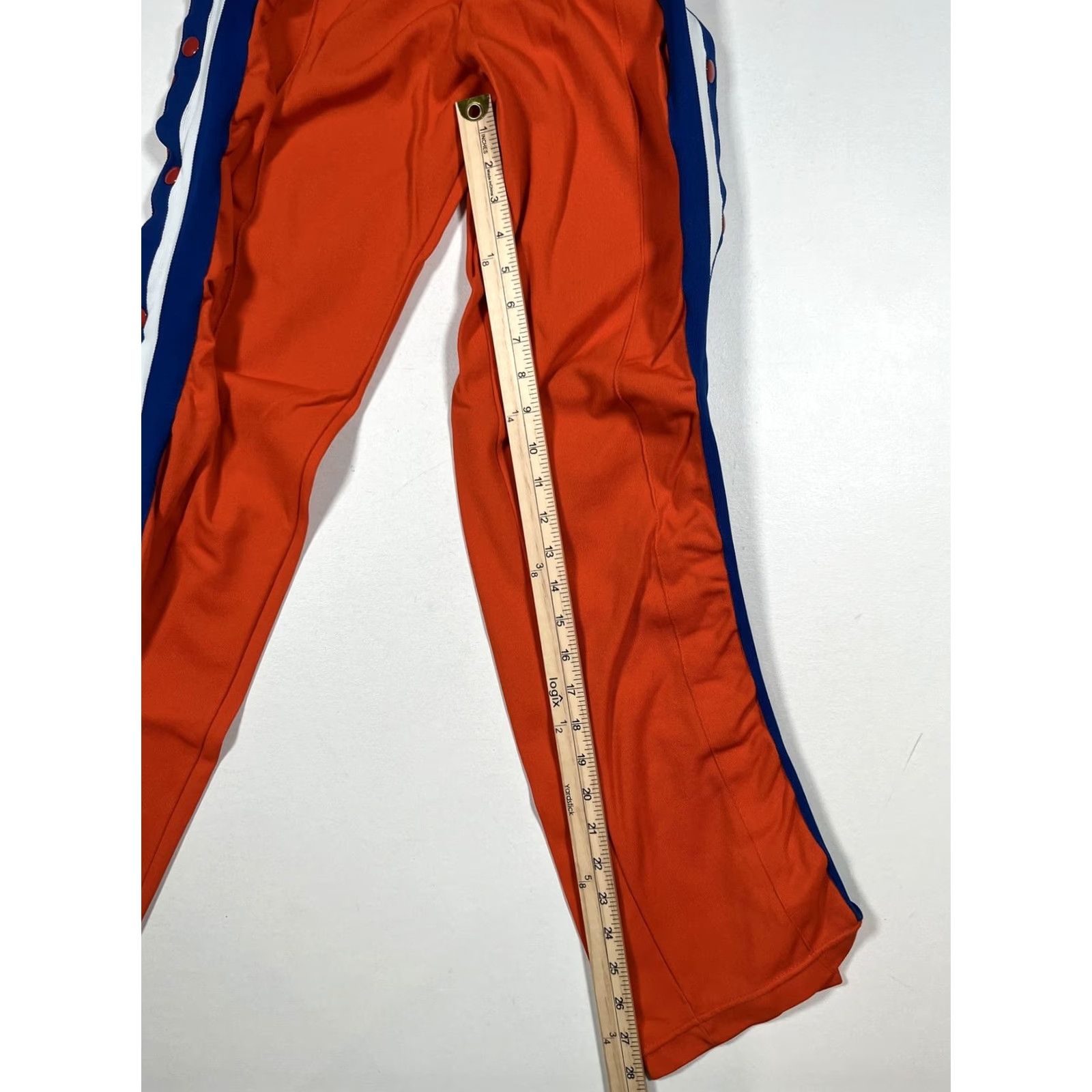 Vintage Bristol College Line Track Pants Mens S Orange Nylon Tear Away Side Stripe Size US 29 - 4 Thumbnail